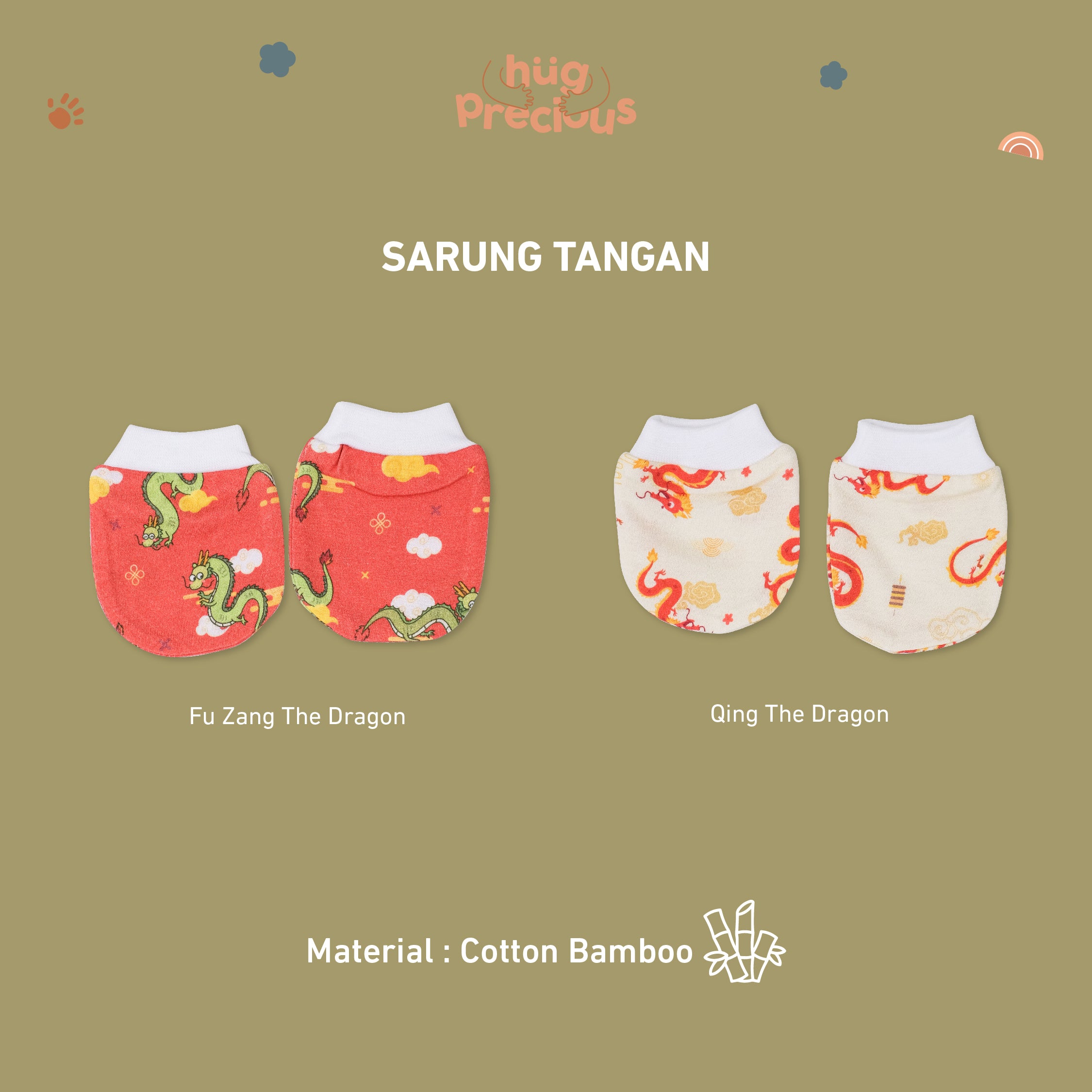 Sarung Tangan Bayi Bamboo QING THE DRAGON