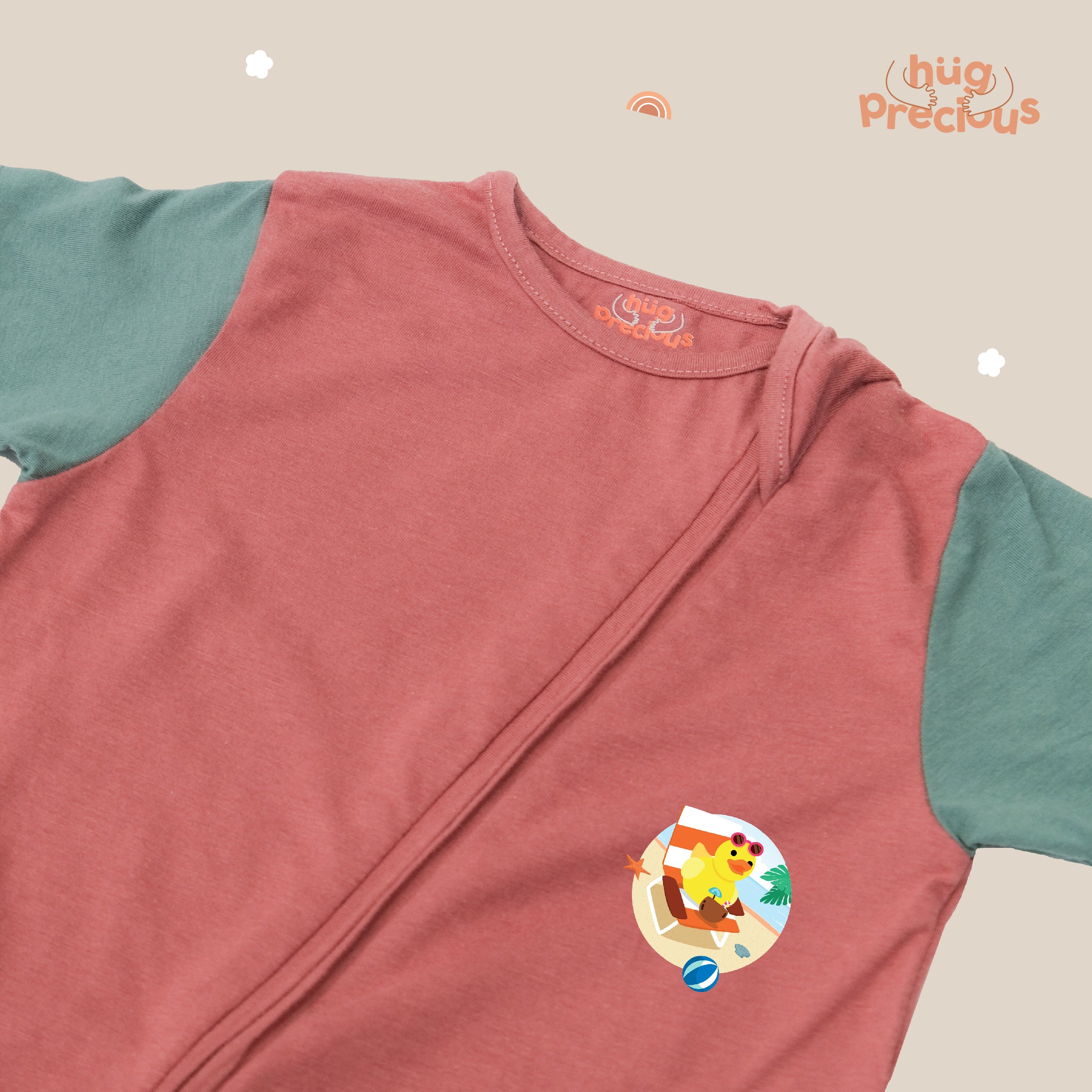 Short Playsuit Zipper - Summer Duck - Modal - (Jumper Bayi)