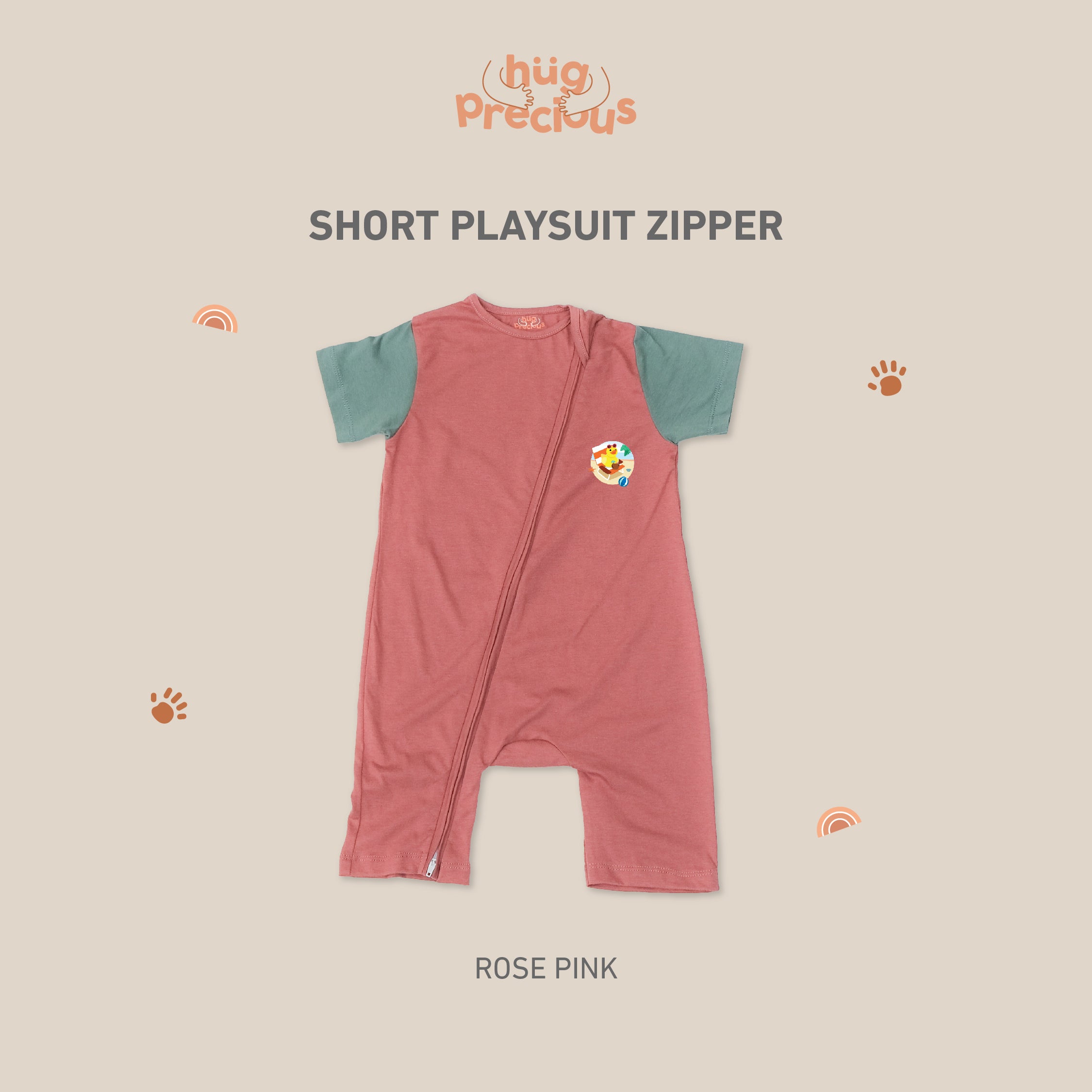 Short Playsuit Zipper - Summer Duck - Modal - (Jumper Bayi)