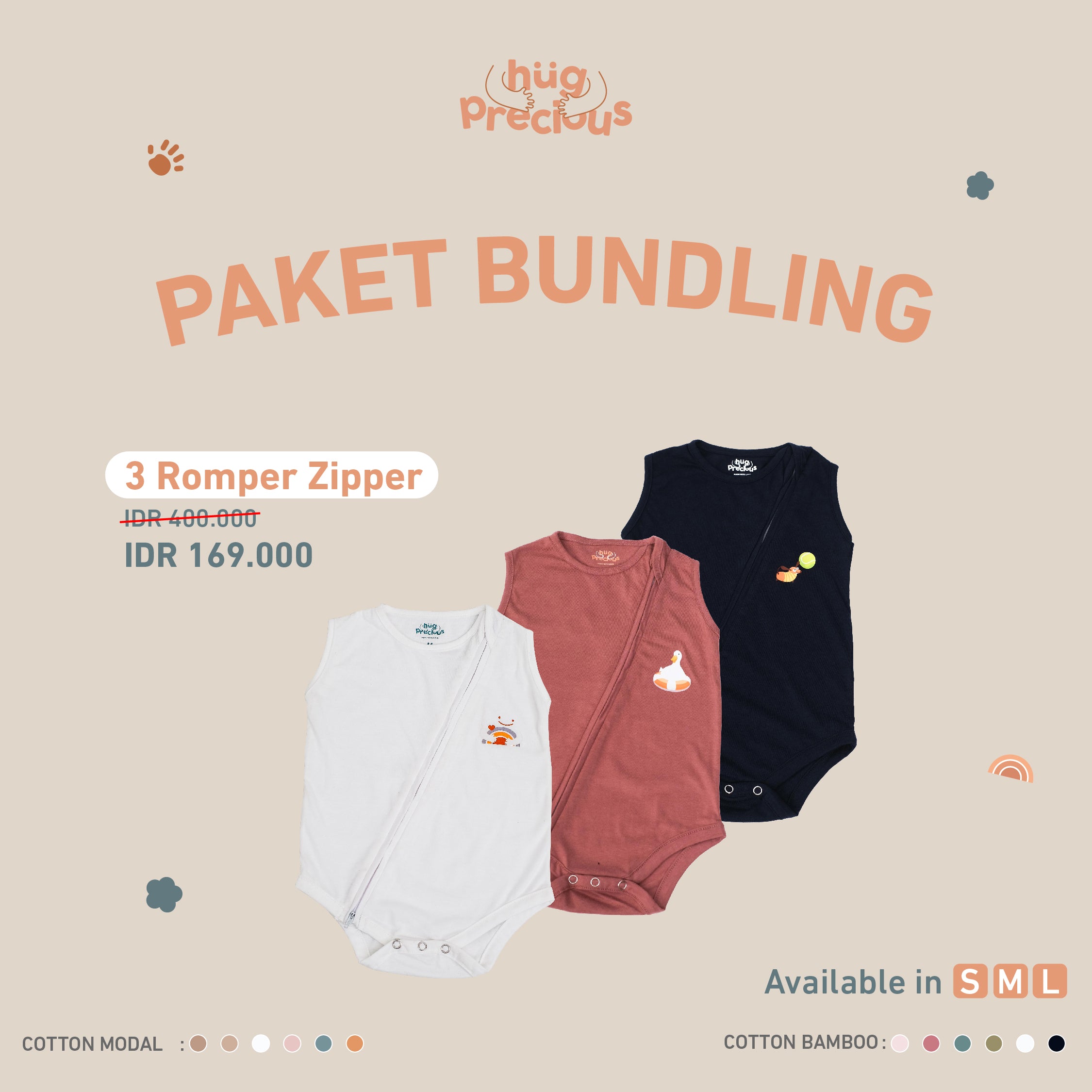 PAKET BUNDLING 3: Romper Zipper