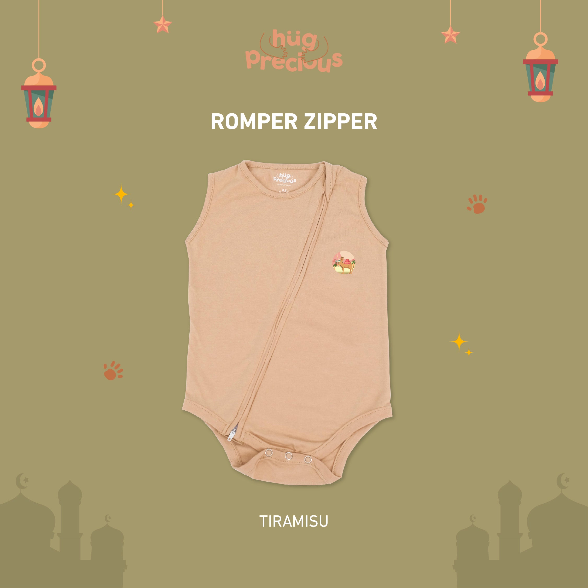 Romper Zipper SAHARA THE CAMEL Bamboo