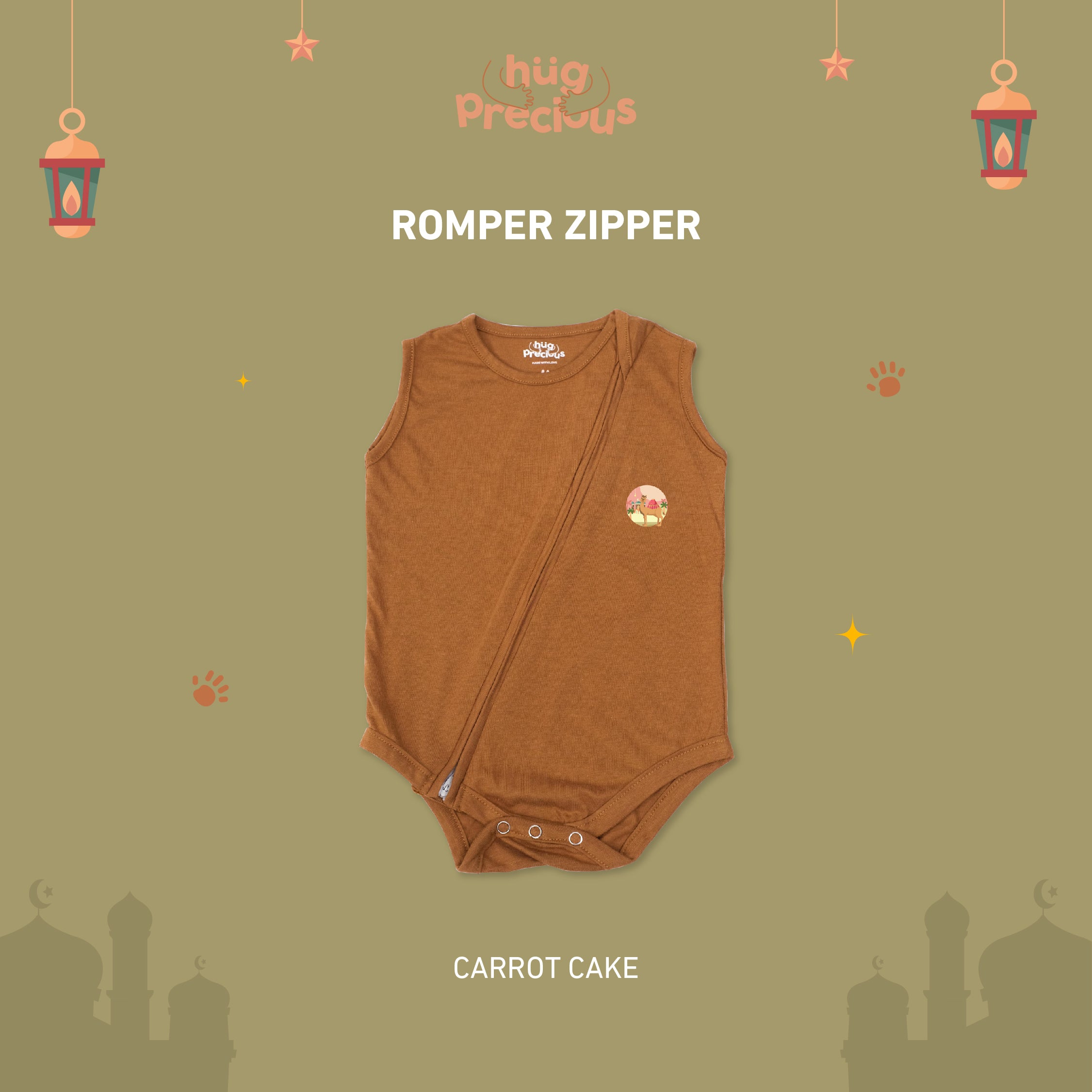 Romper Zipper SAHARA THE CAMEL Bamboo