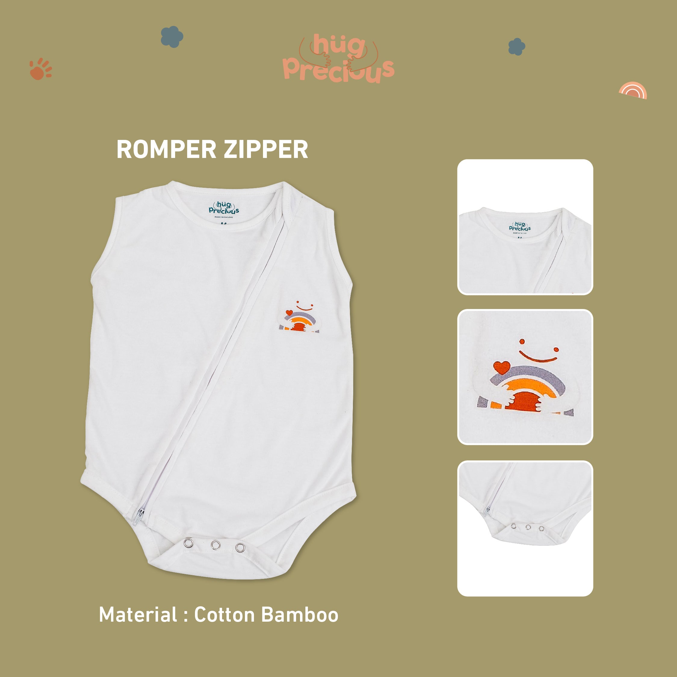 Romper Zipper CLOUD Bamboo