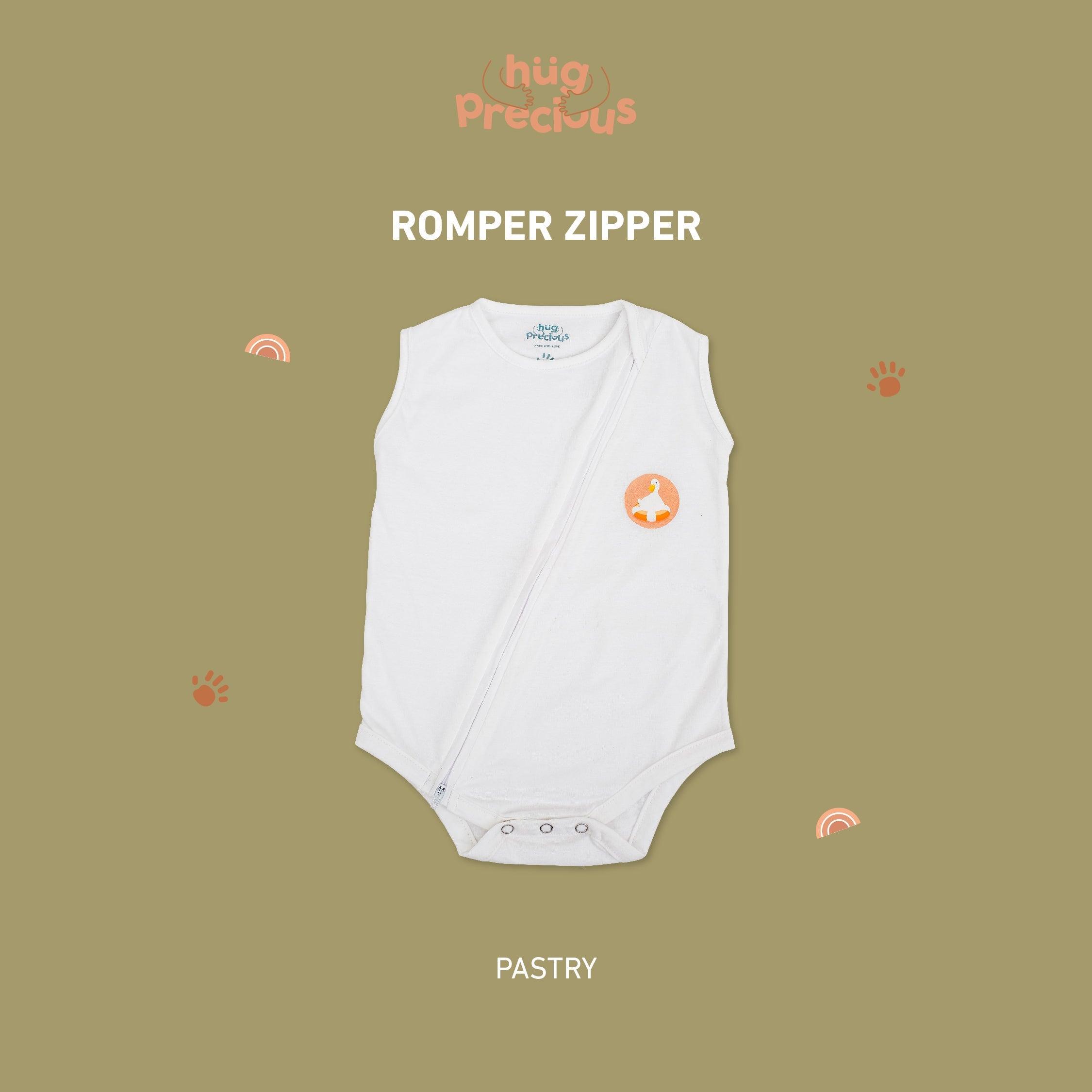 Romper Zipper MONTY THE DUCK Bamboo