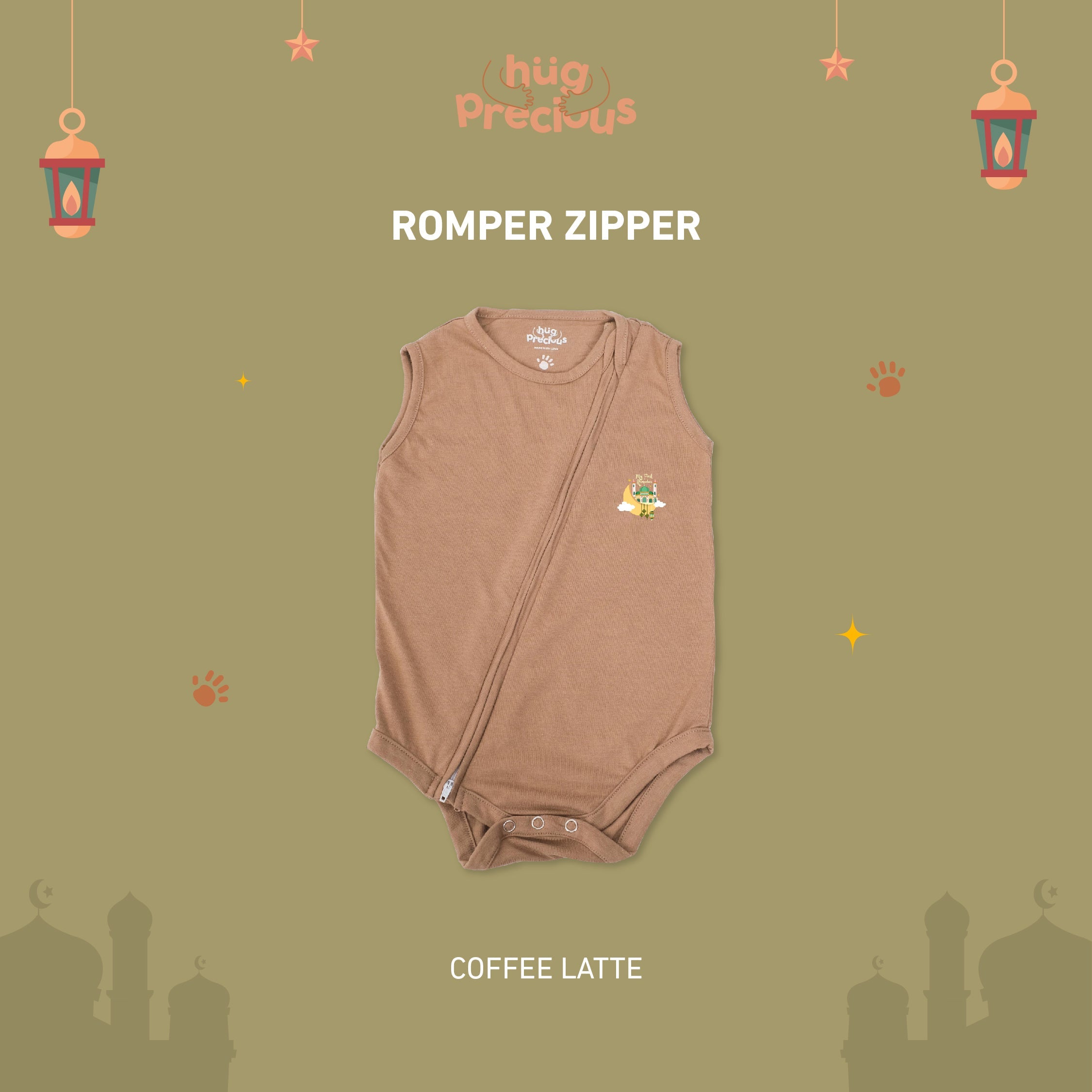 Romper Zipper MY FIRST RAMADHAN Bamboo