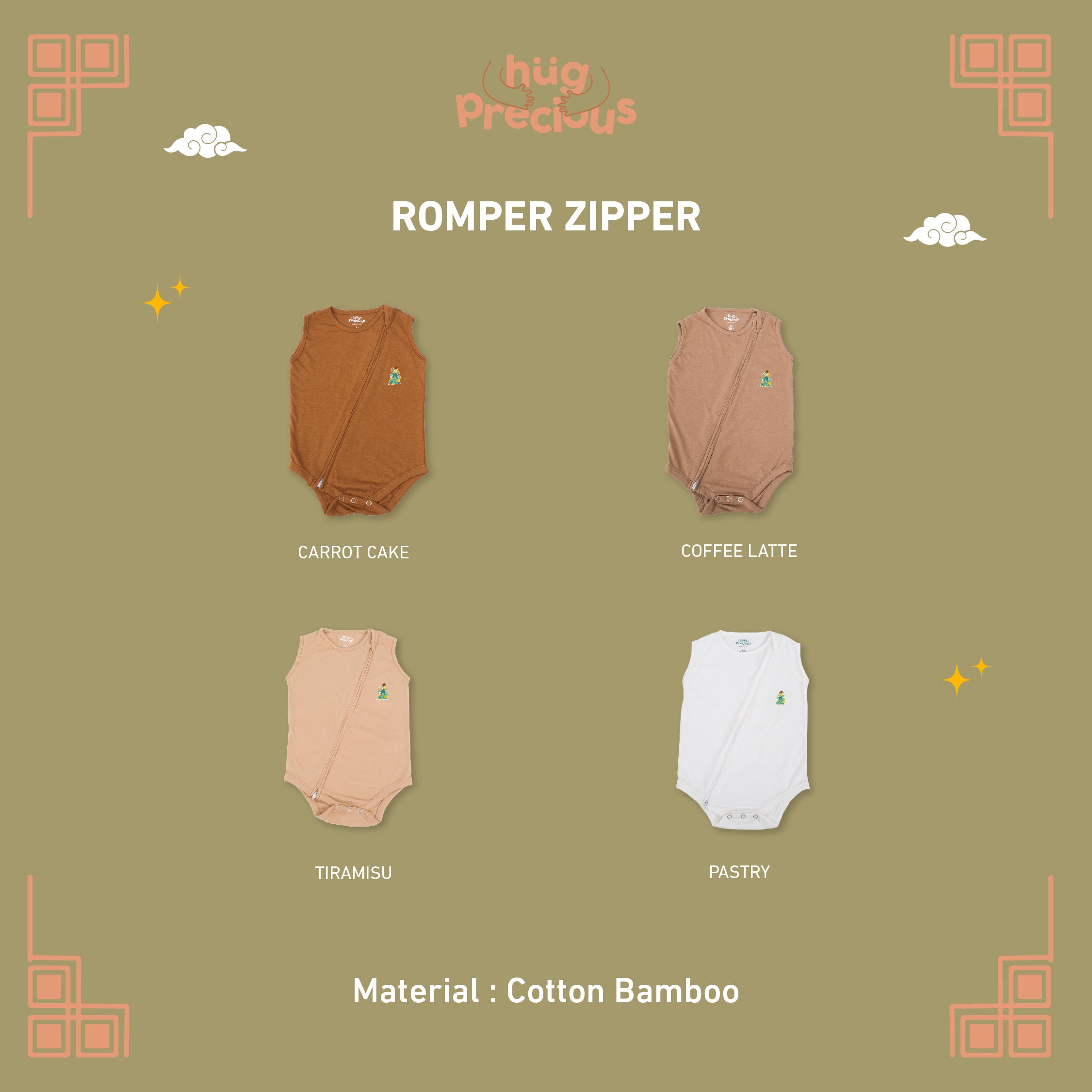 Romper Zipper LUSHEN Bamboo