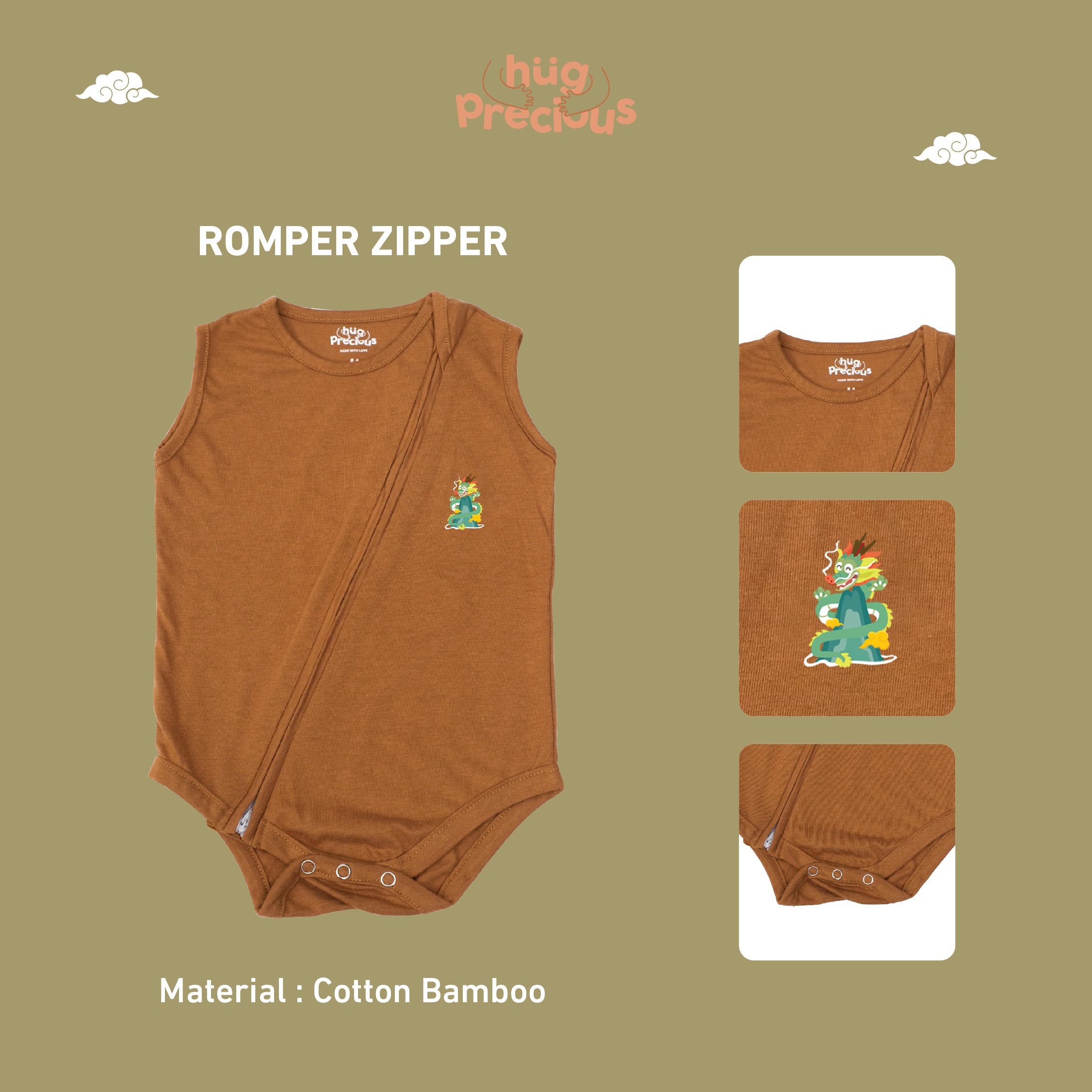 Romper Zipper LUSHEN Bamboo