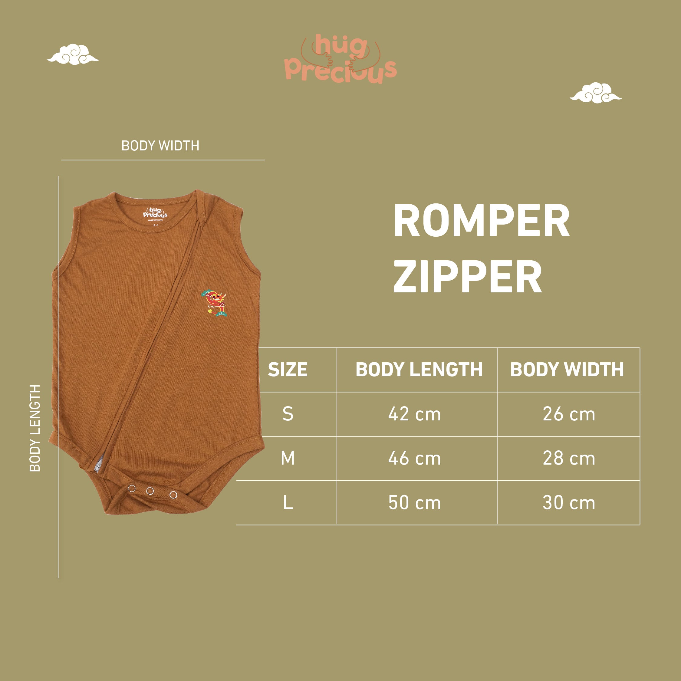 Romper Zipper FULONG Bamboo