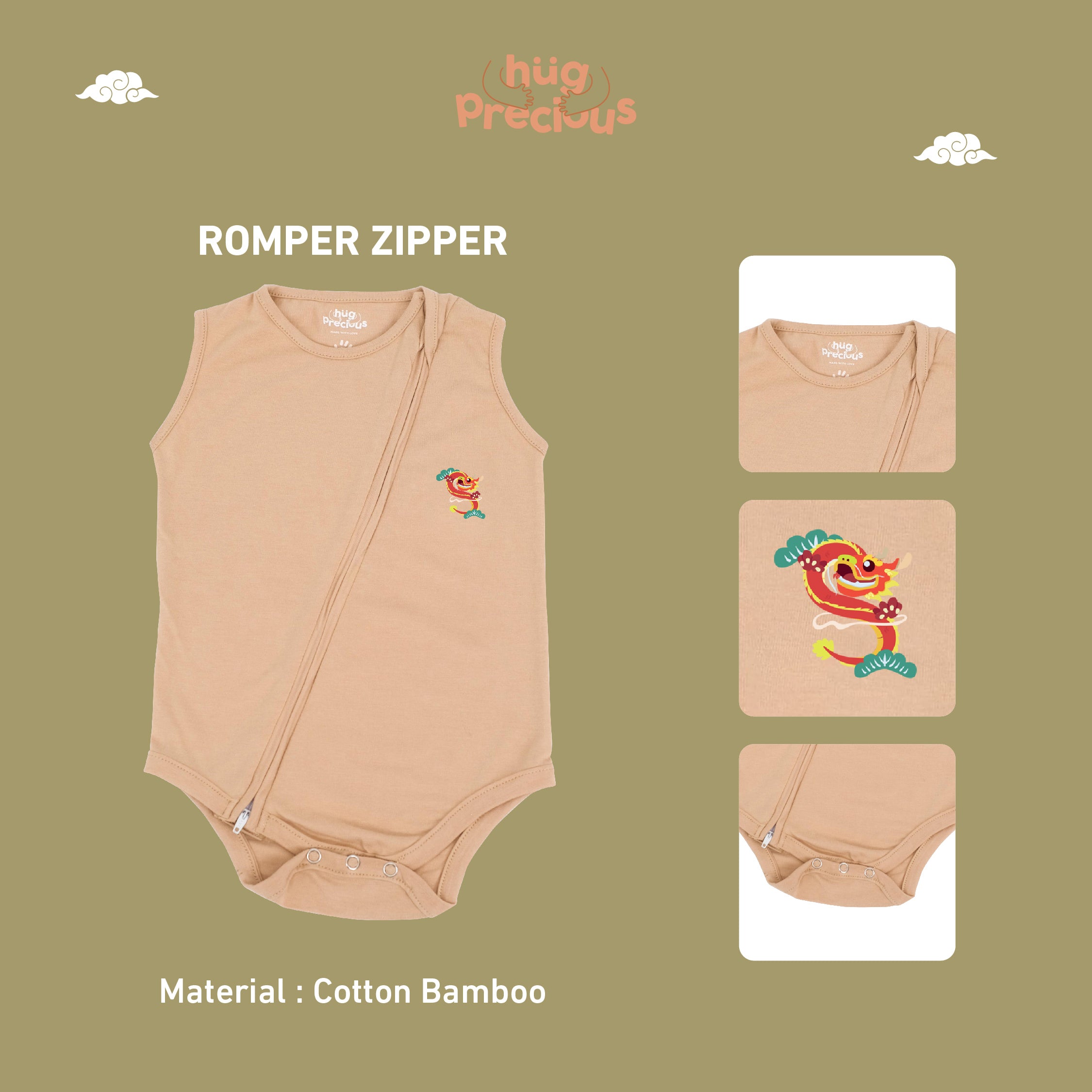 Romper Zipper FULONG Bamboo