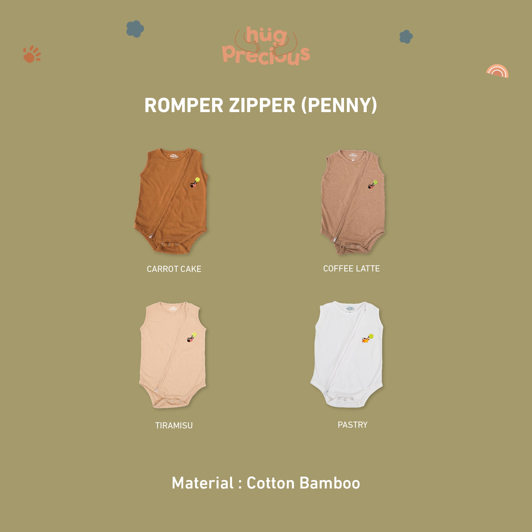 Romper Zipper PENNY THE TECKLE Bamboo