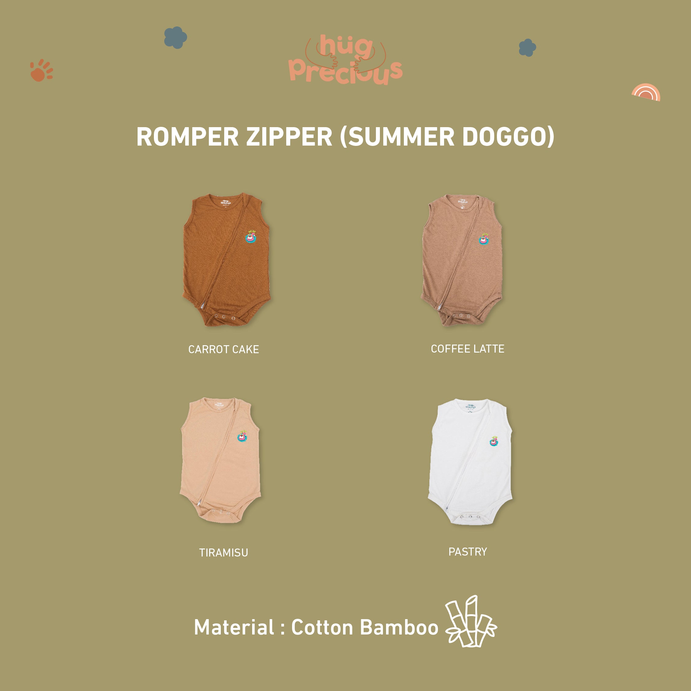 Romper Zipper SUMMER DOGGO Bamboo