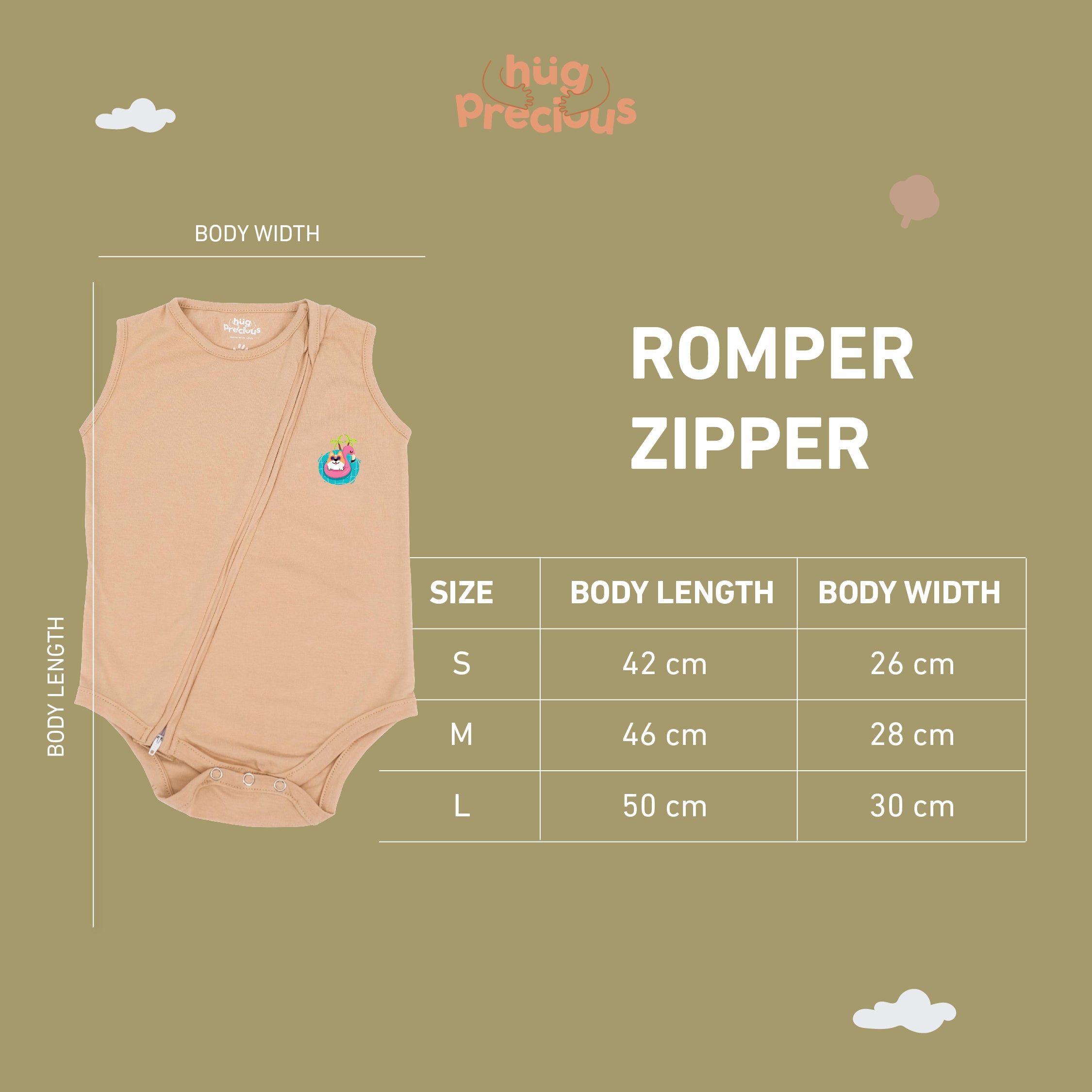 Romper Zipper SUMMER DOGGO Bamboo