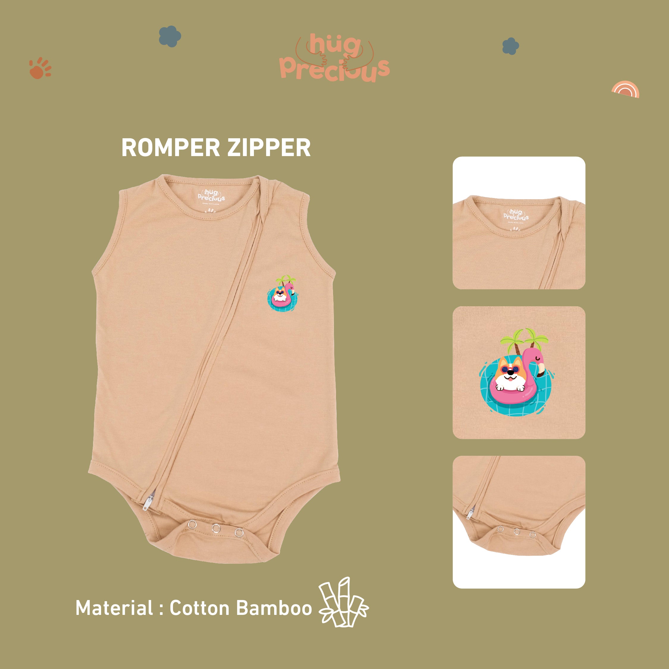 Romper Zipper SUMMER DOGGO Bamboo