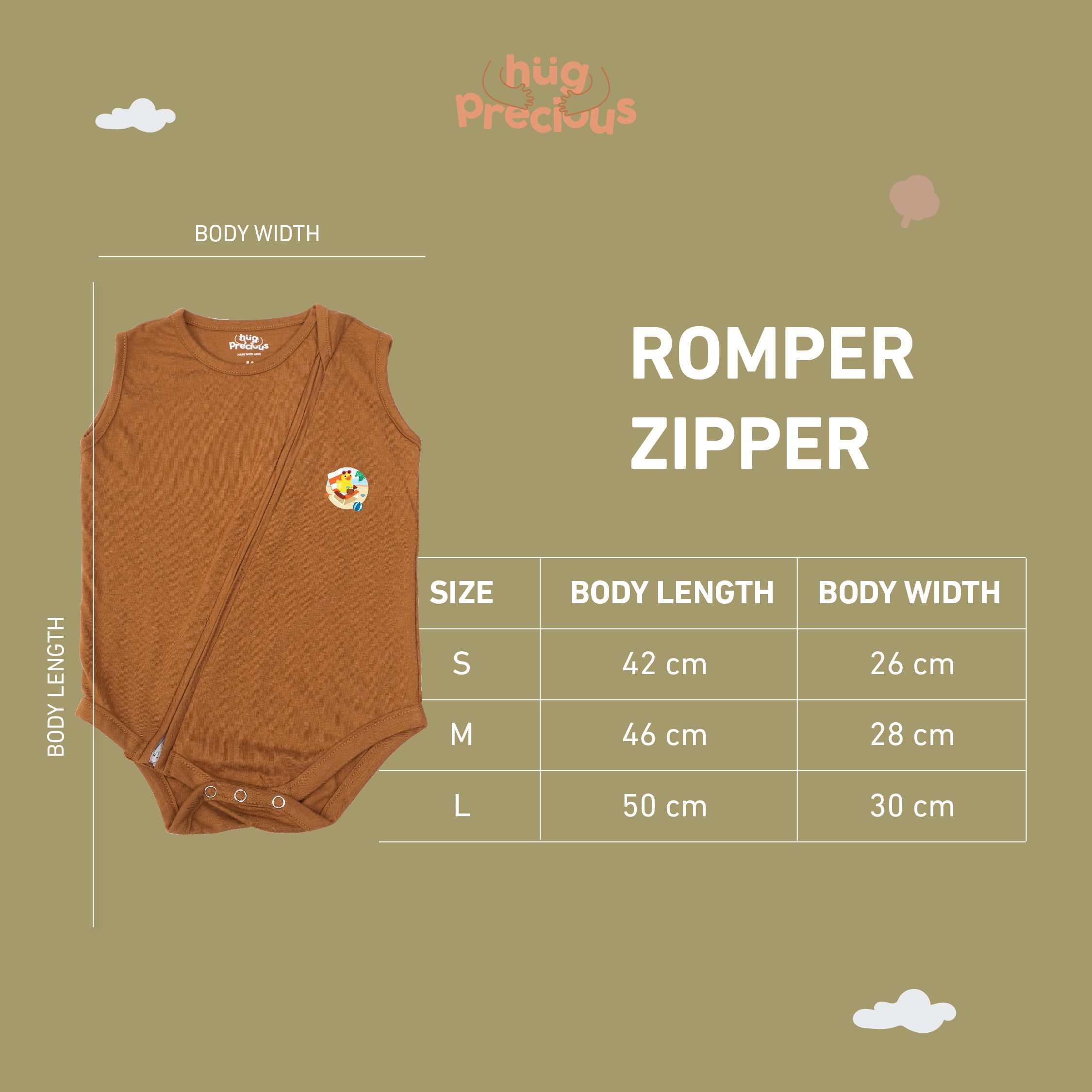 Romper Zipper SUMMER DUCKS Bamboo