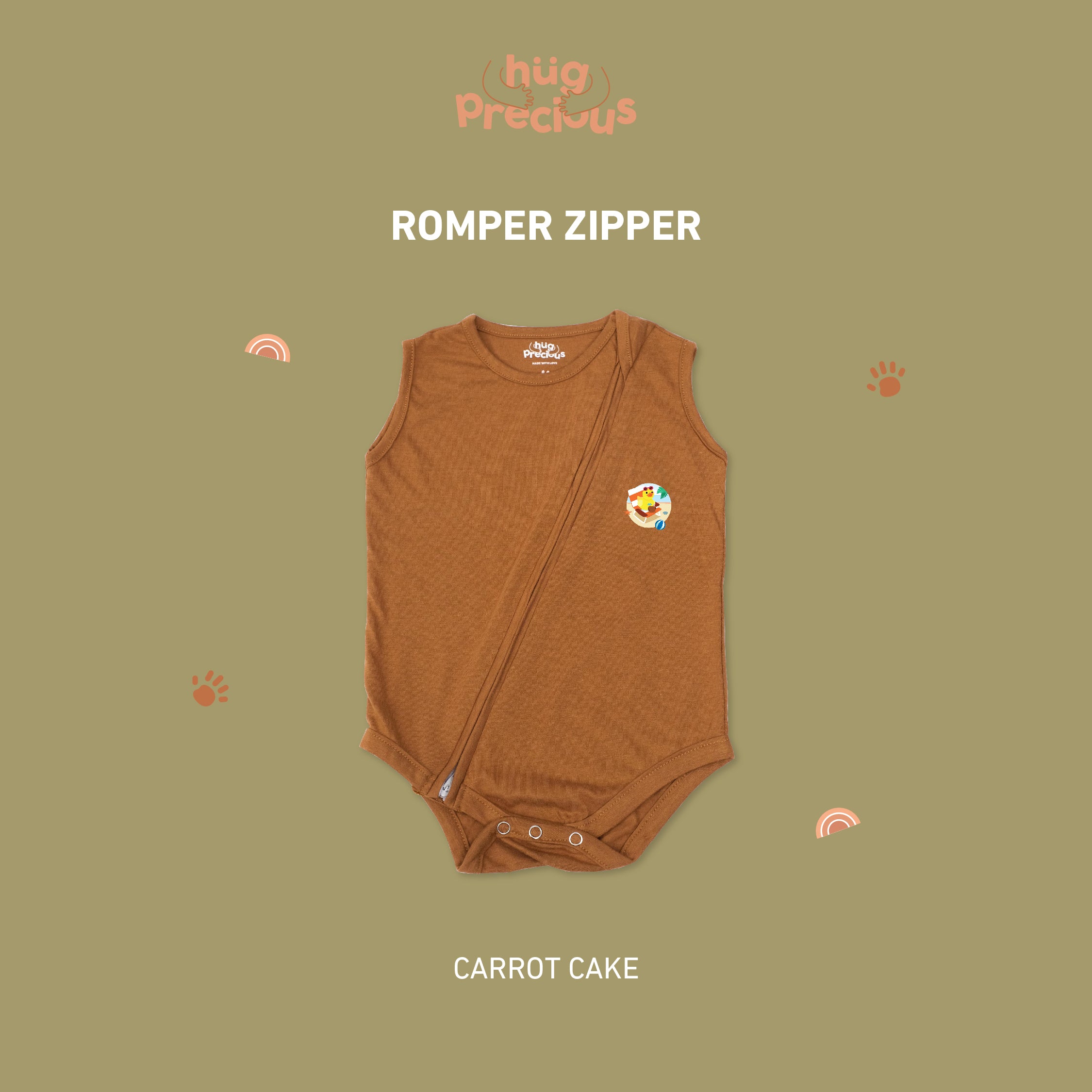 Romper Zipper SUMMER DUCKS Bamboo