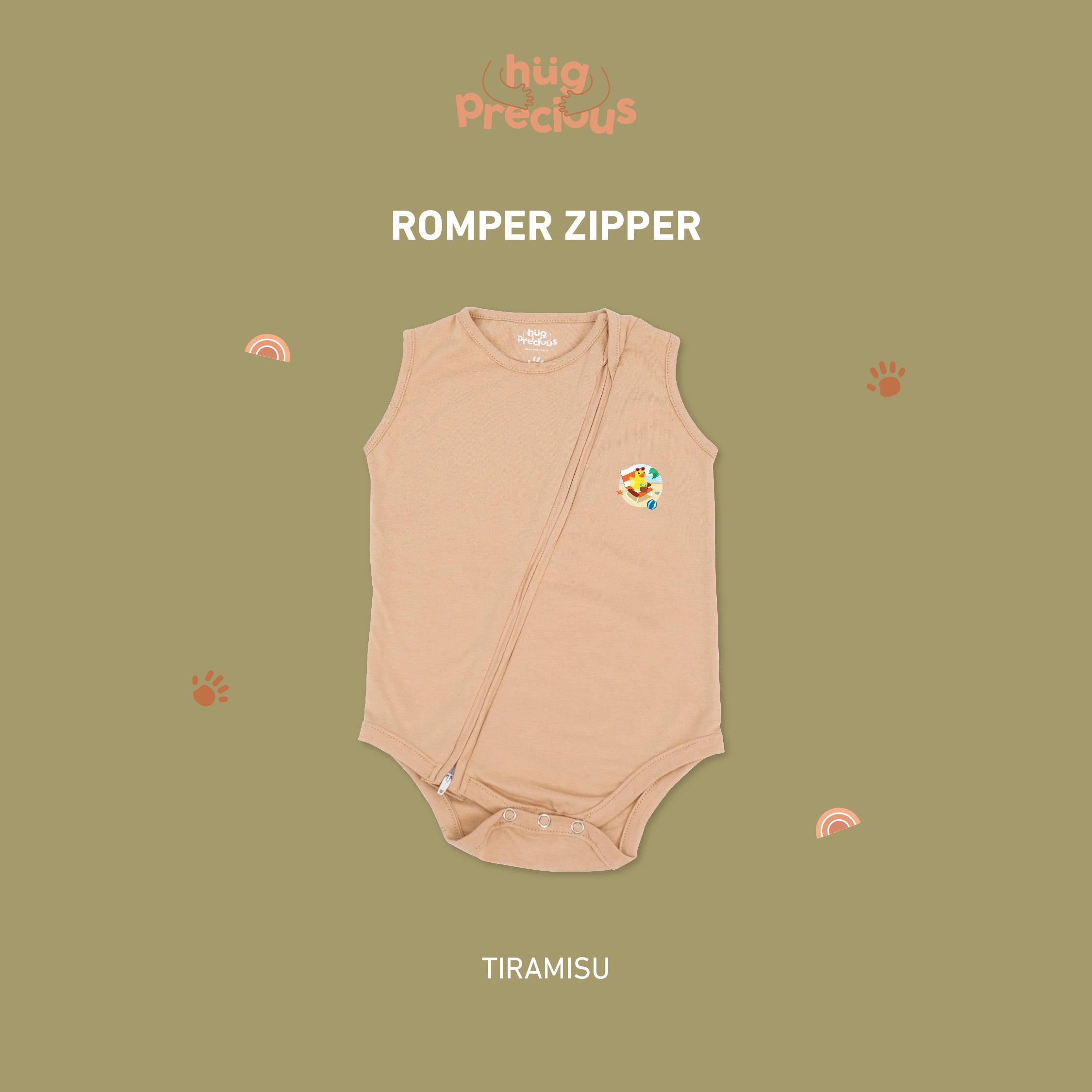 Romper Zipper SUMMER DUCKS Bamboo