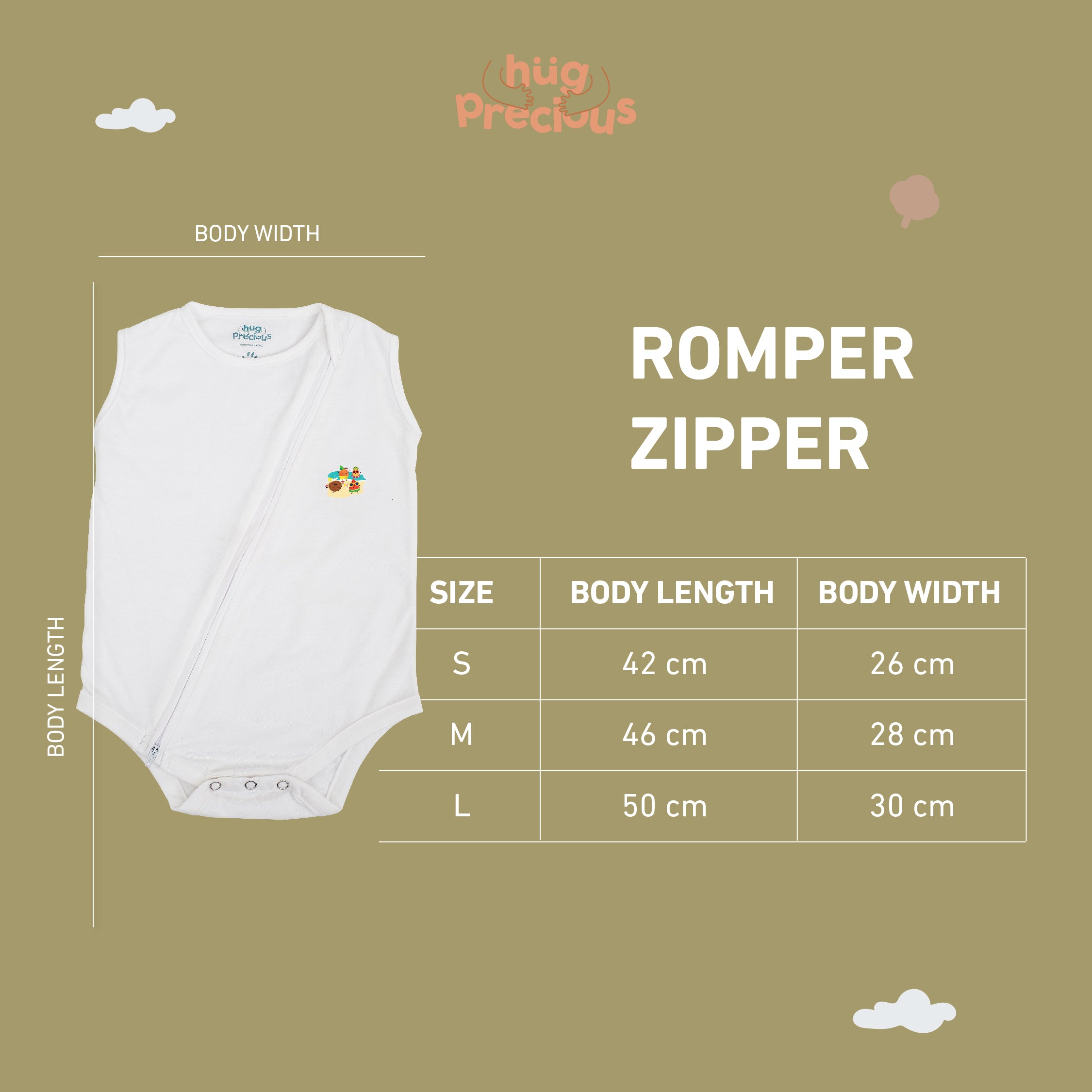 Romper Zipper SUMMER FRUITS Bamboo