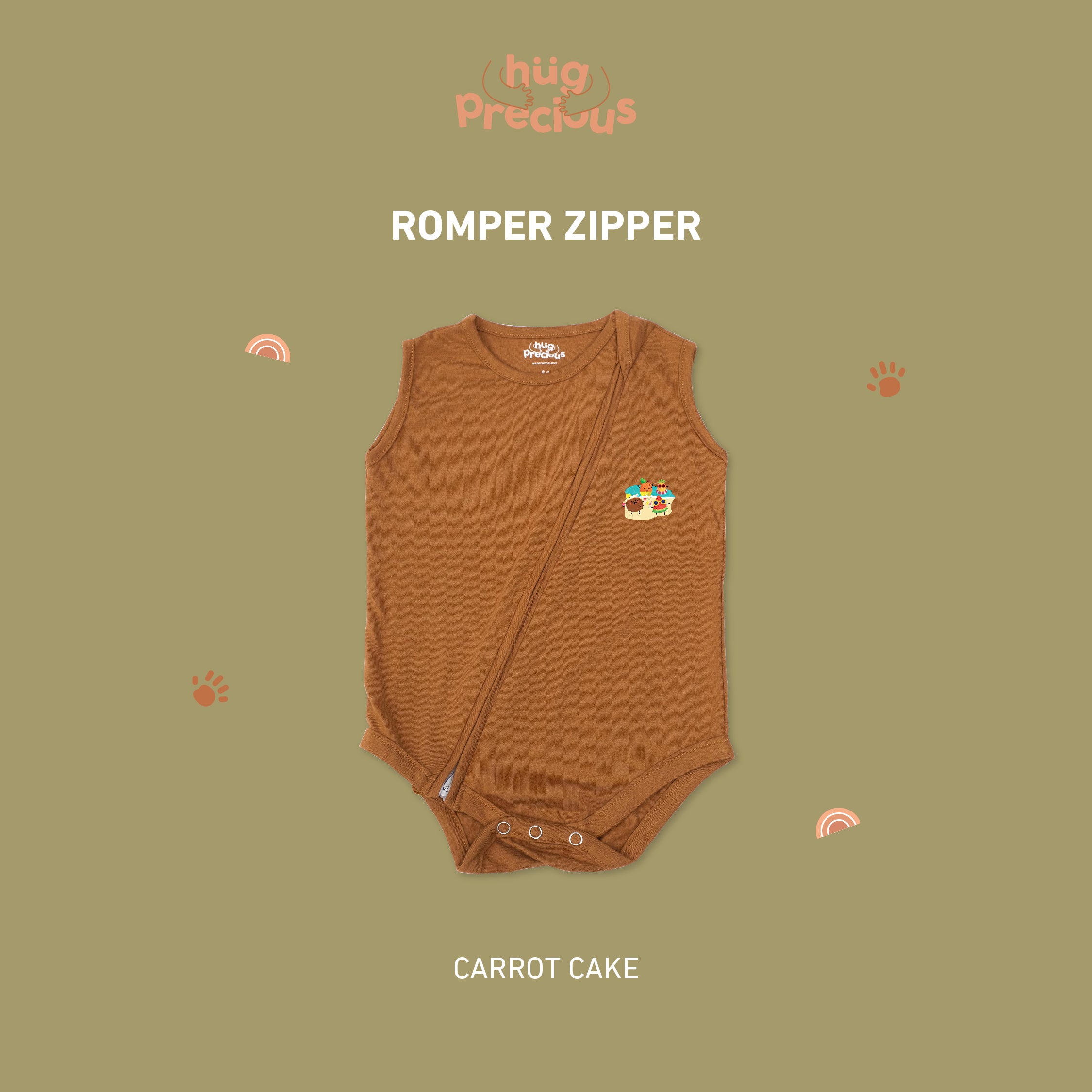 Romper Zipper SUMMER FRUITS Bamboo