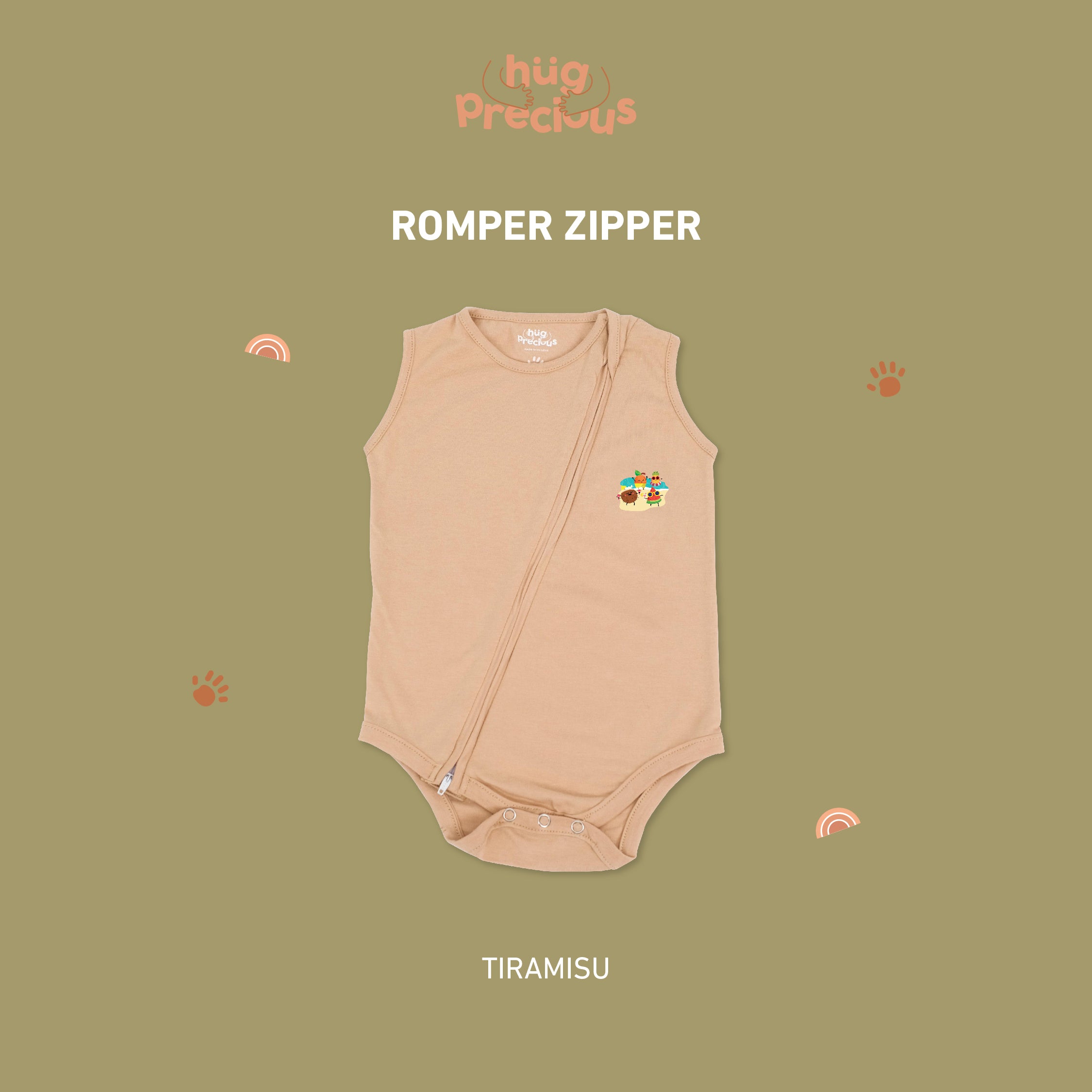 Romper Zipper SUMMER FRUITS Bamboo