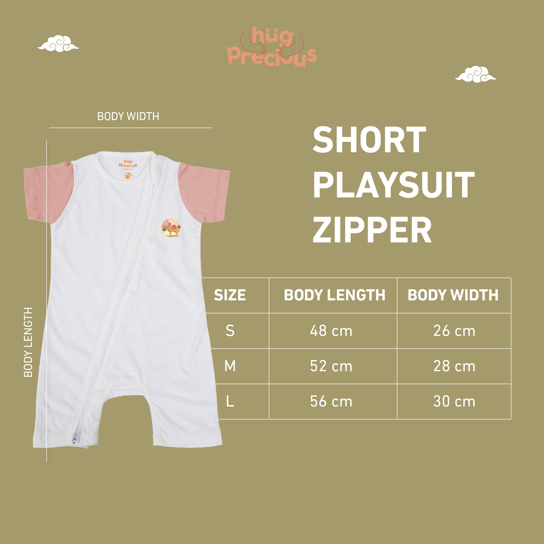 Short Playsuit Zipper SAHARA THE CAMEL Bamboo