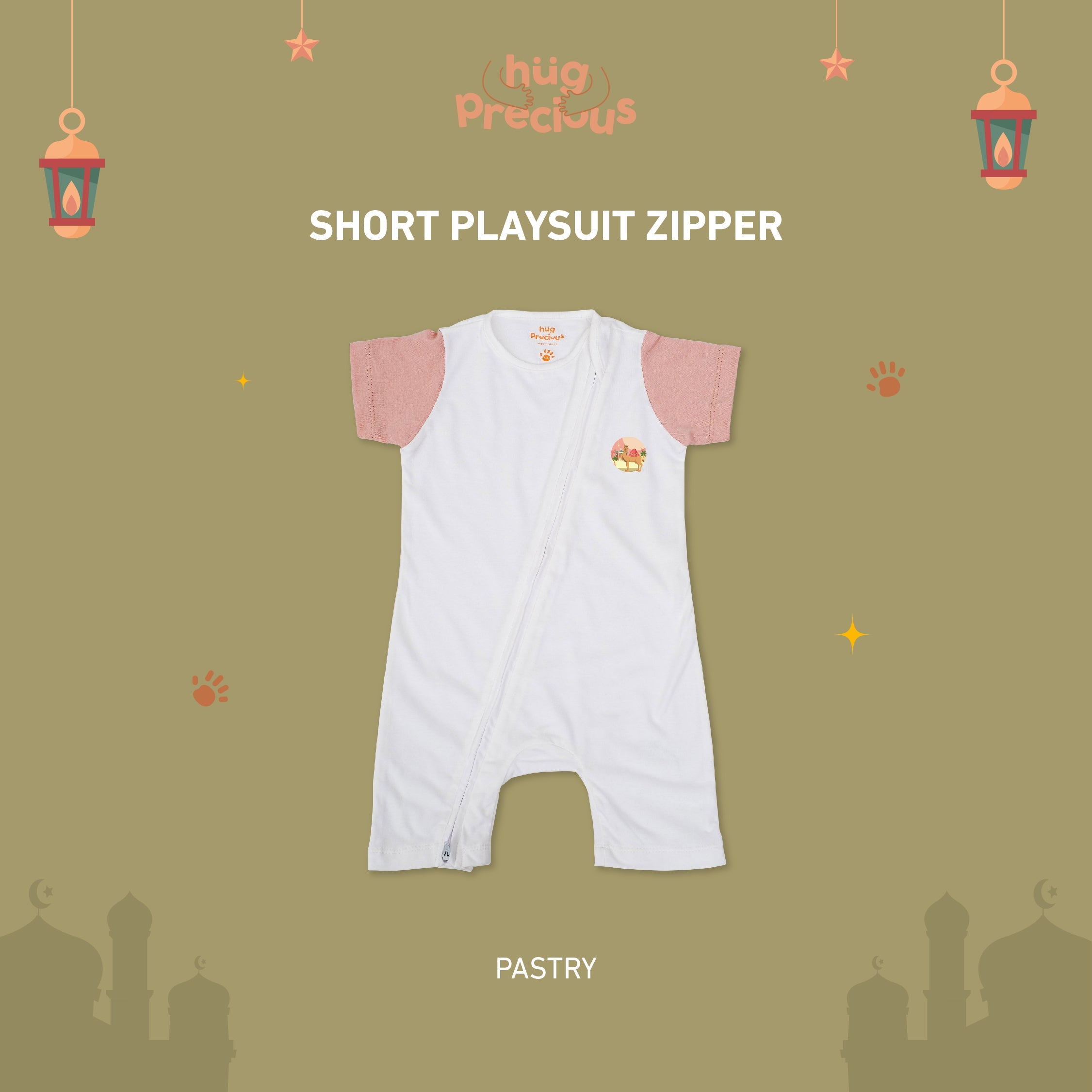 Short Playsuit Zipper SAHARA THE CAMEL Bamboo