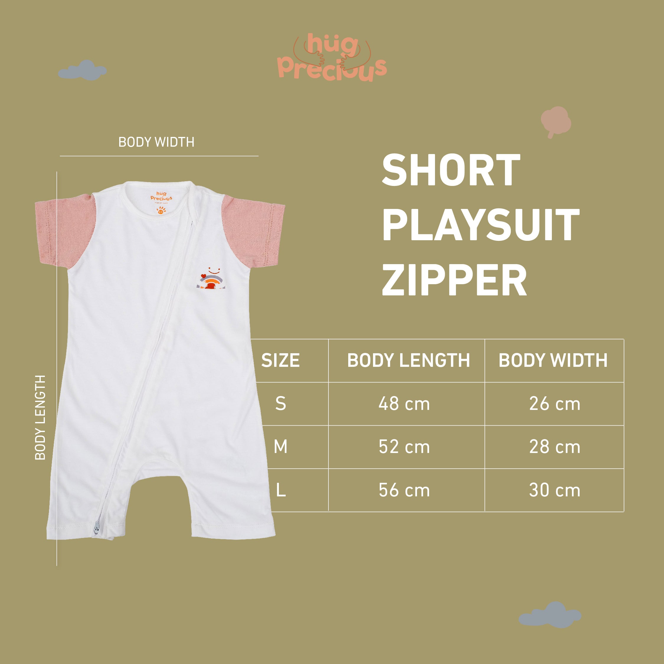 Short Playsuit Zipper CLOUD Bamboo