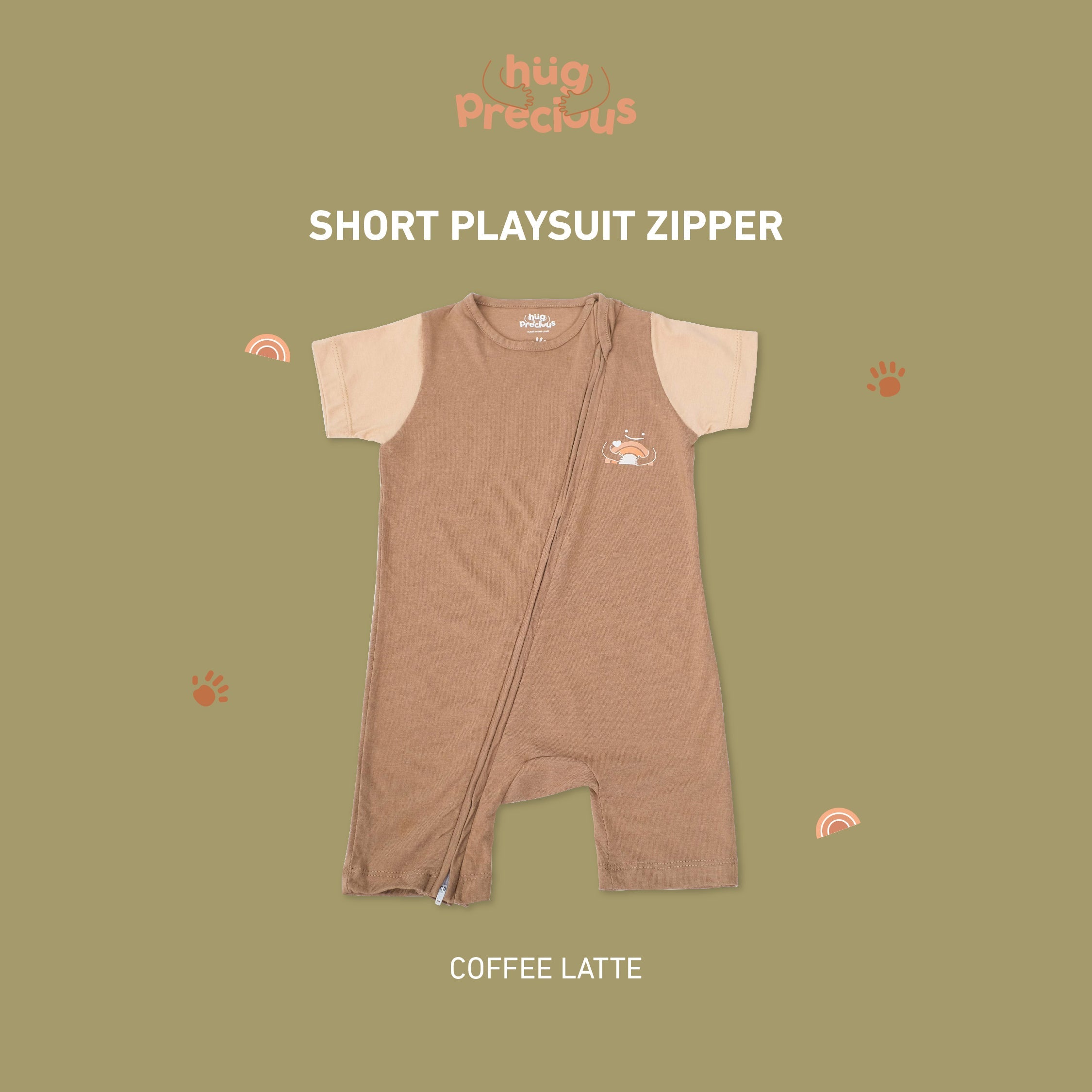 Short Playsuit Zipper CLOUD Bamboo