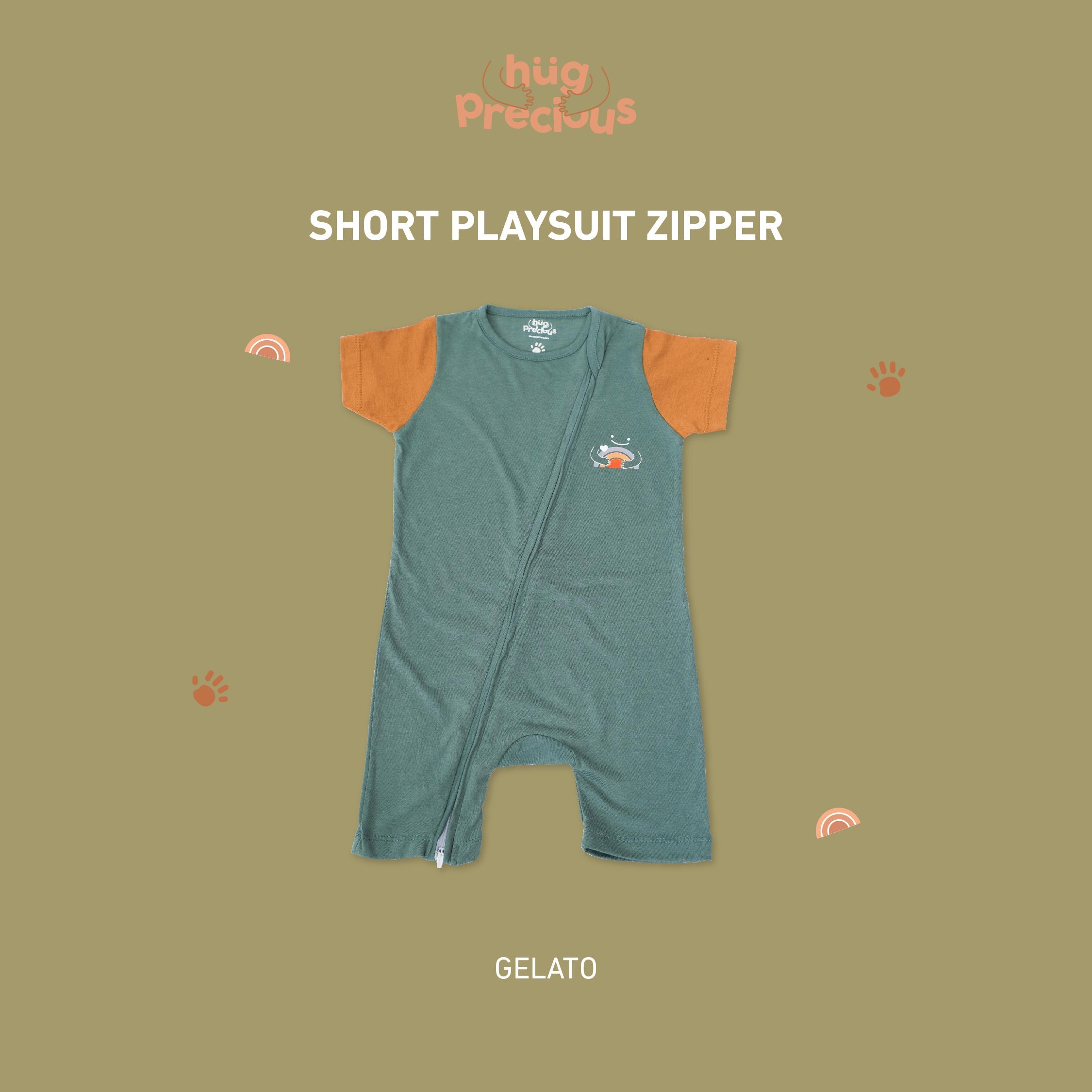 PROMO BUNDLE: Short Playsuit Zipper CLOUD