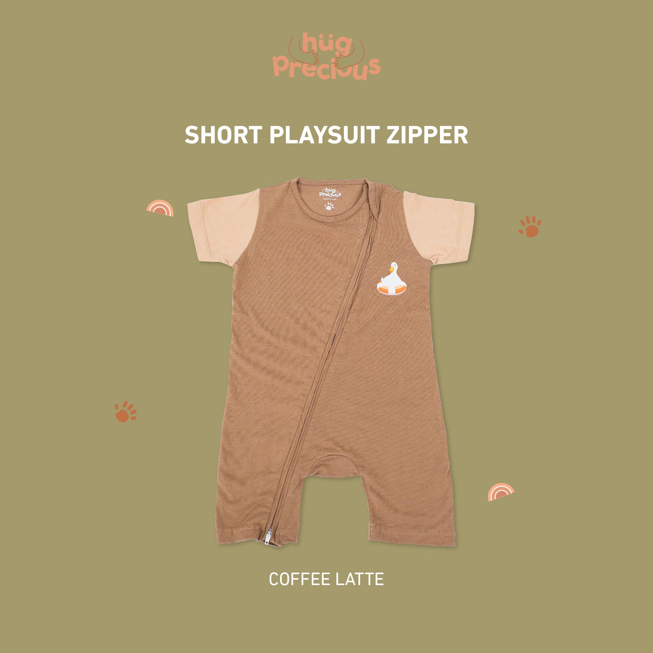 Short Playsuit Zipper MONTY THE DUCK Bamboo