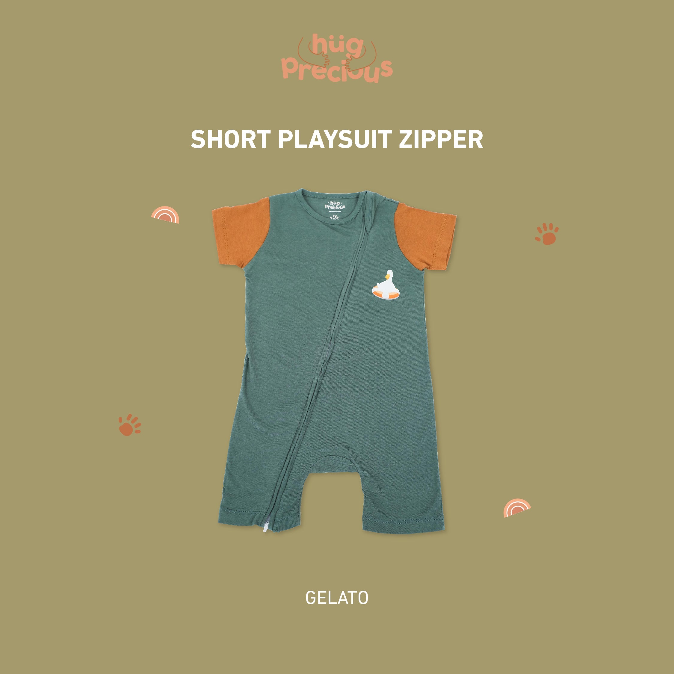 Short Playsuit Zipper MONTY THE DUCK Bamboo