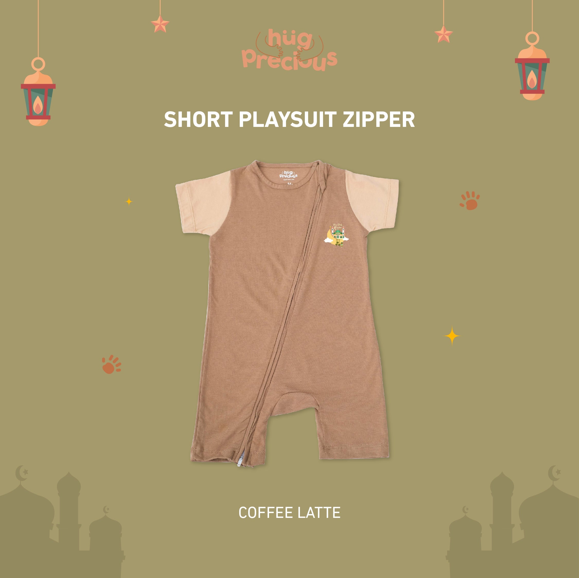 Short Playsuit Zipper MY FIRST RAMADHAN Bamboo