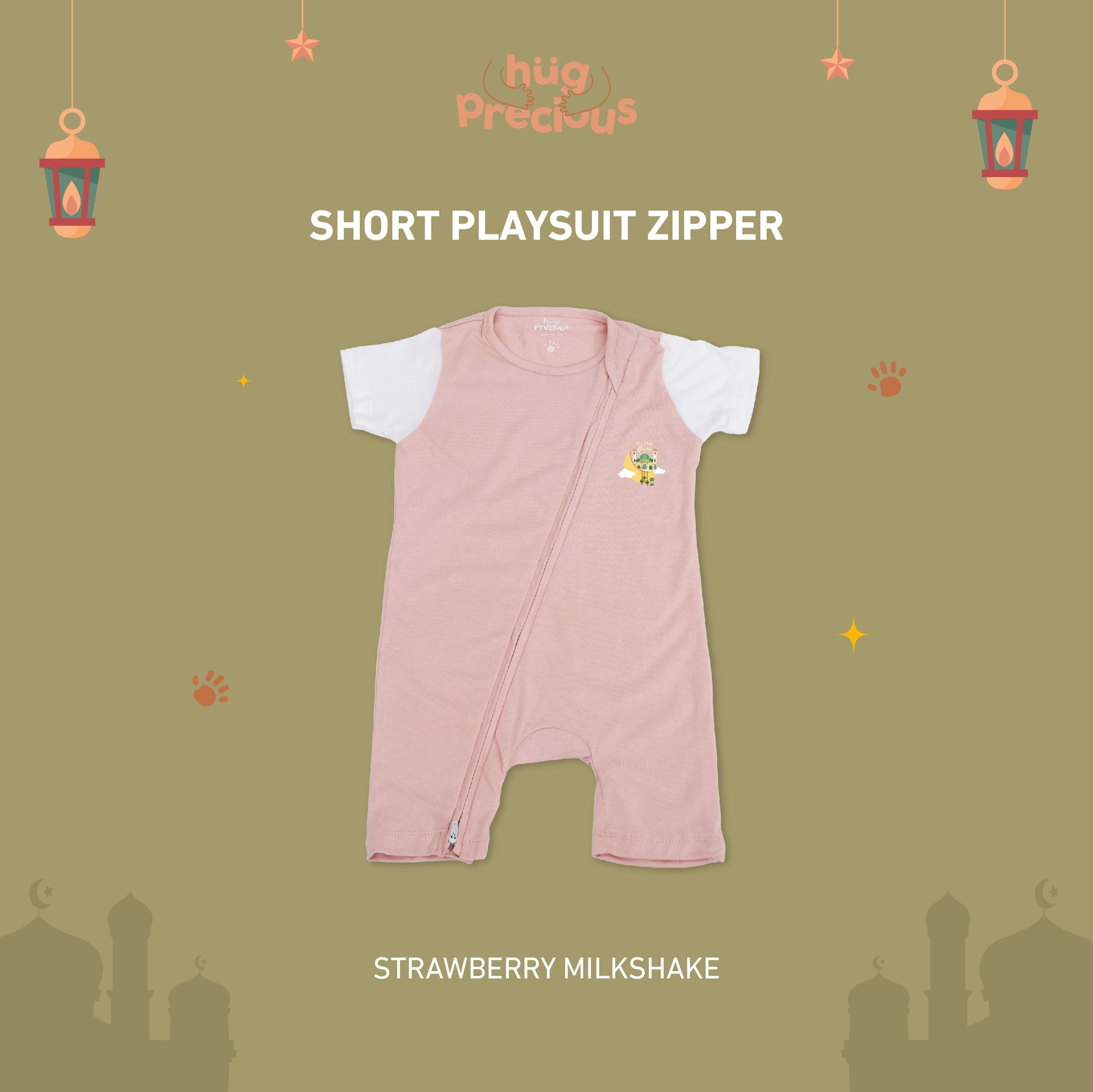 Short Playsuit Zipper MY FIRST RAMADHAN Bamboo