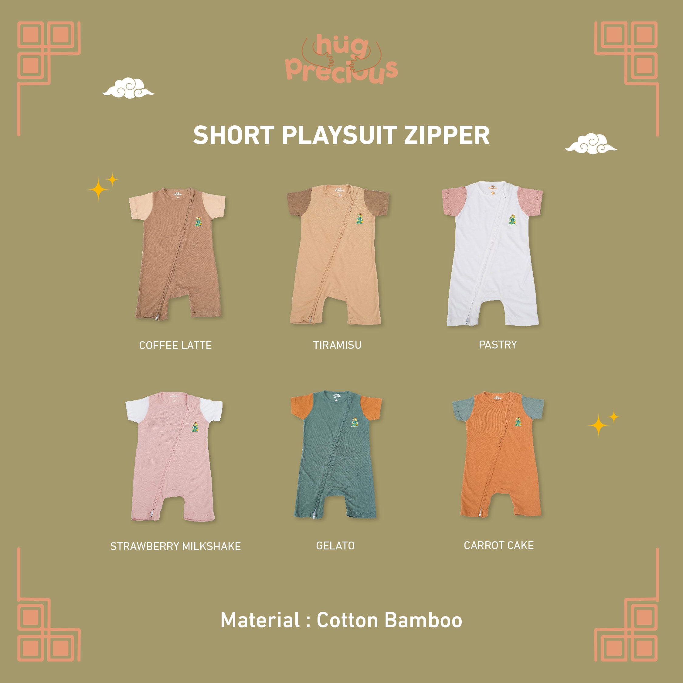 Short Playsuit Zipper LUSHEN Bamboo