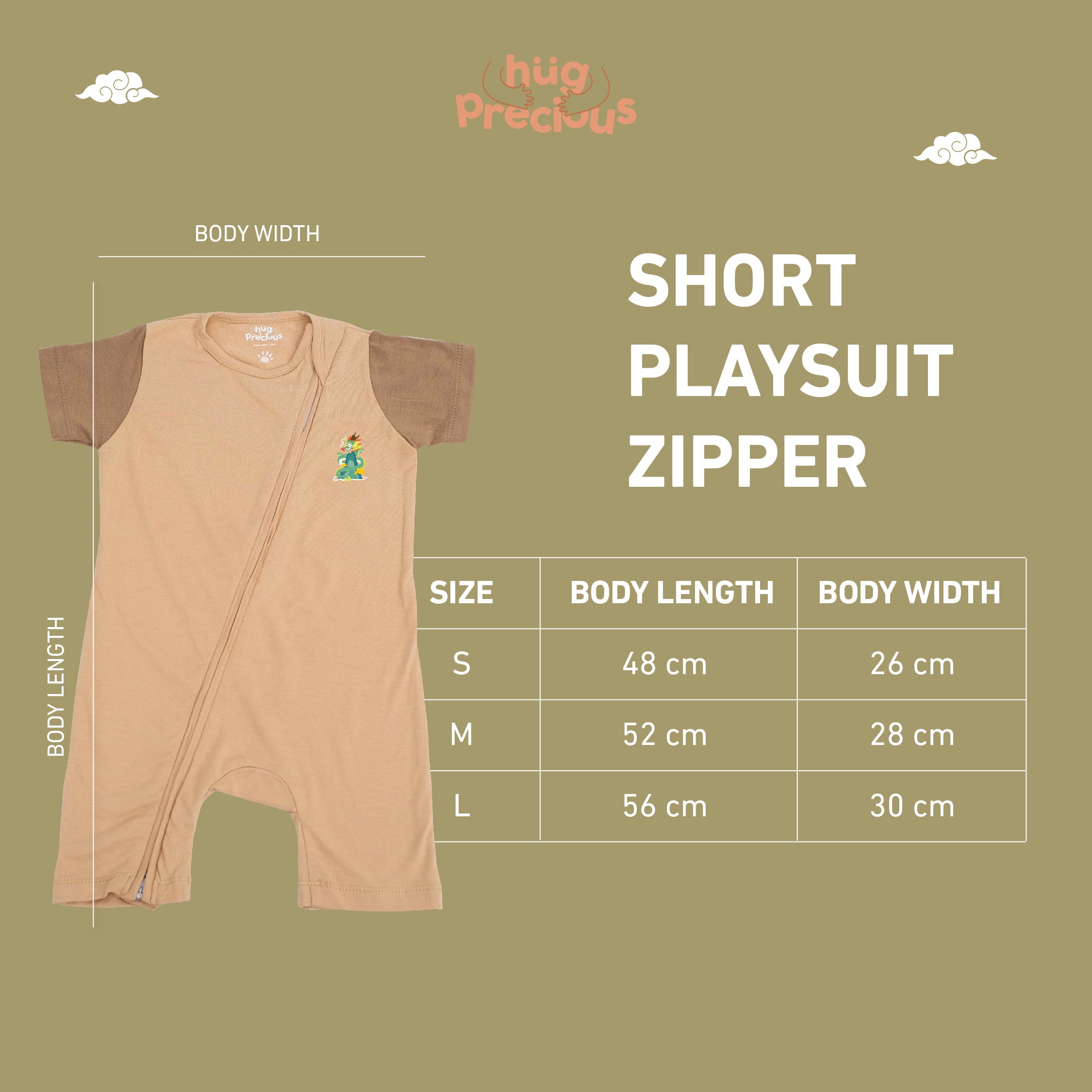 Short Playsuit Zipper LUSHEN Bamboo