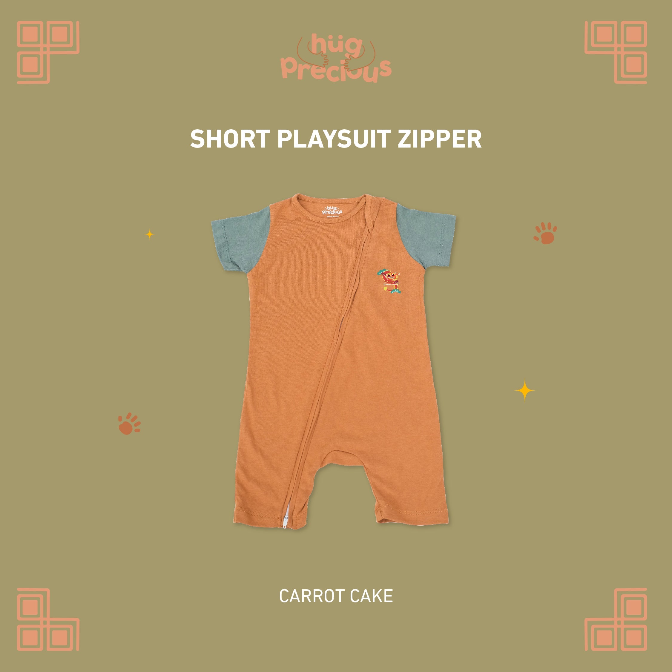 Short Playsuit Zipper FULONG Bamboo