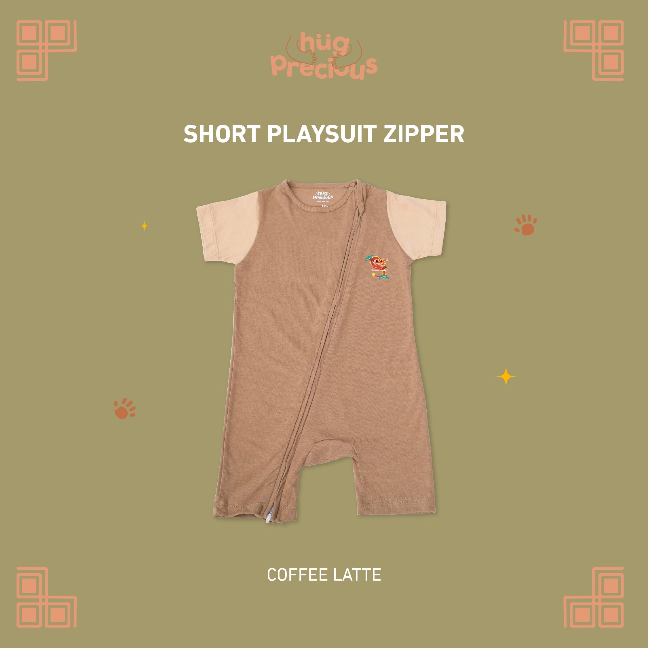 Short Playsuit Zipper FULONG Bamboo