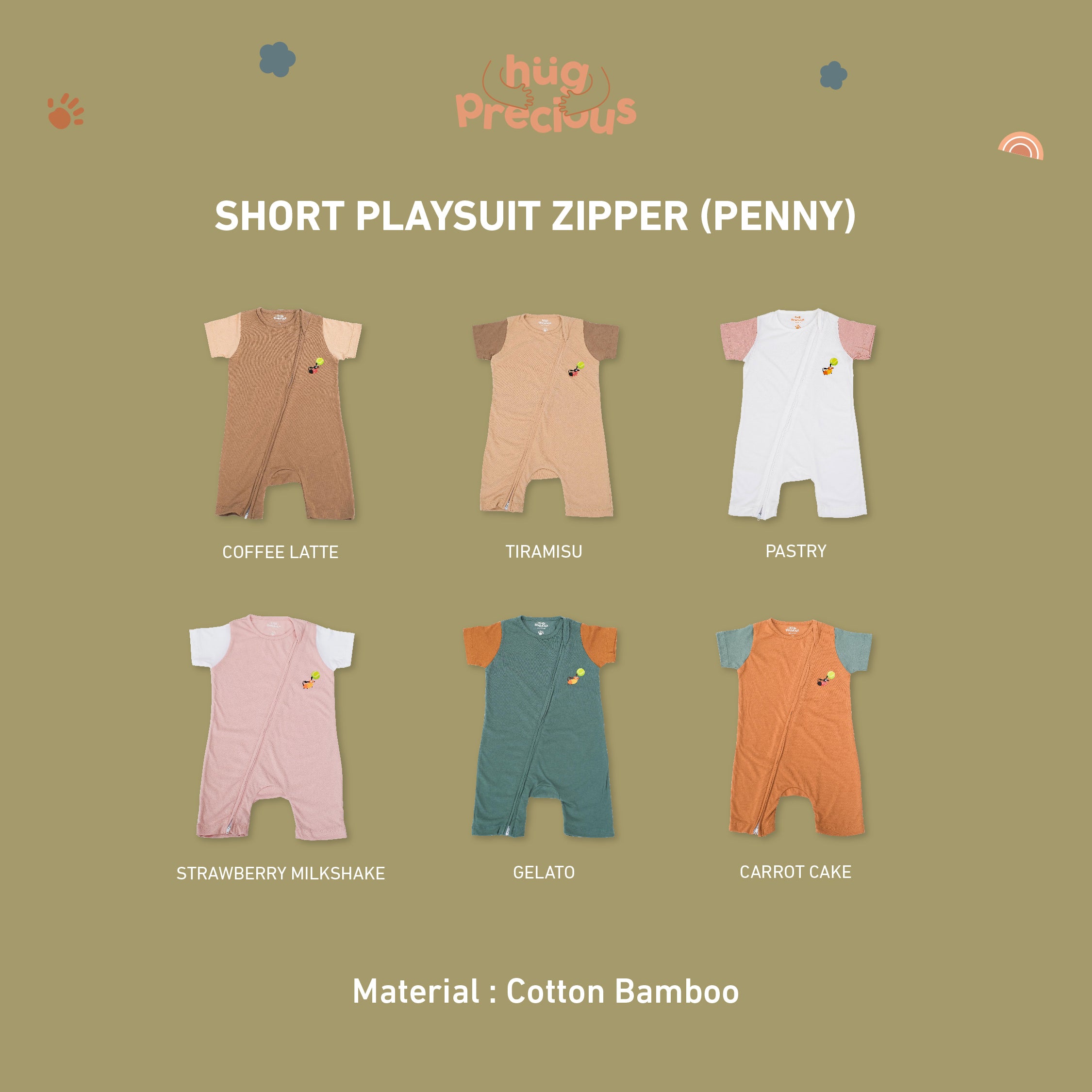 Short Playsuit Zipper PENNY THE TECKLE Bamboo