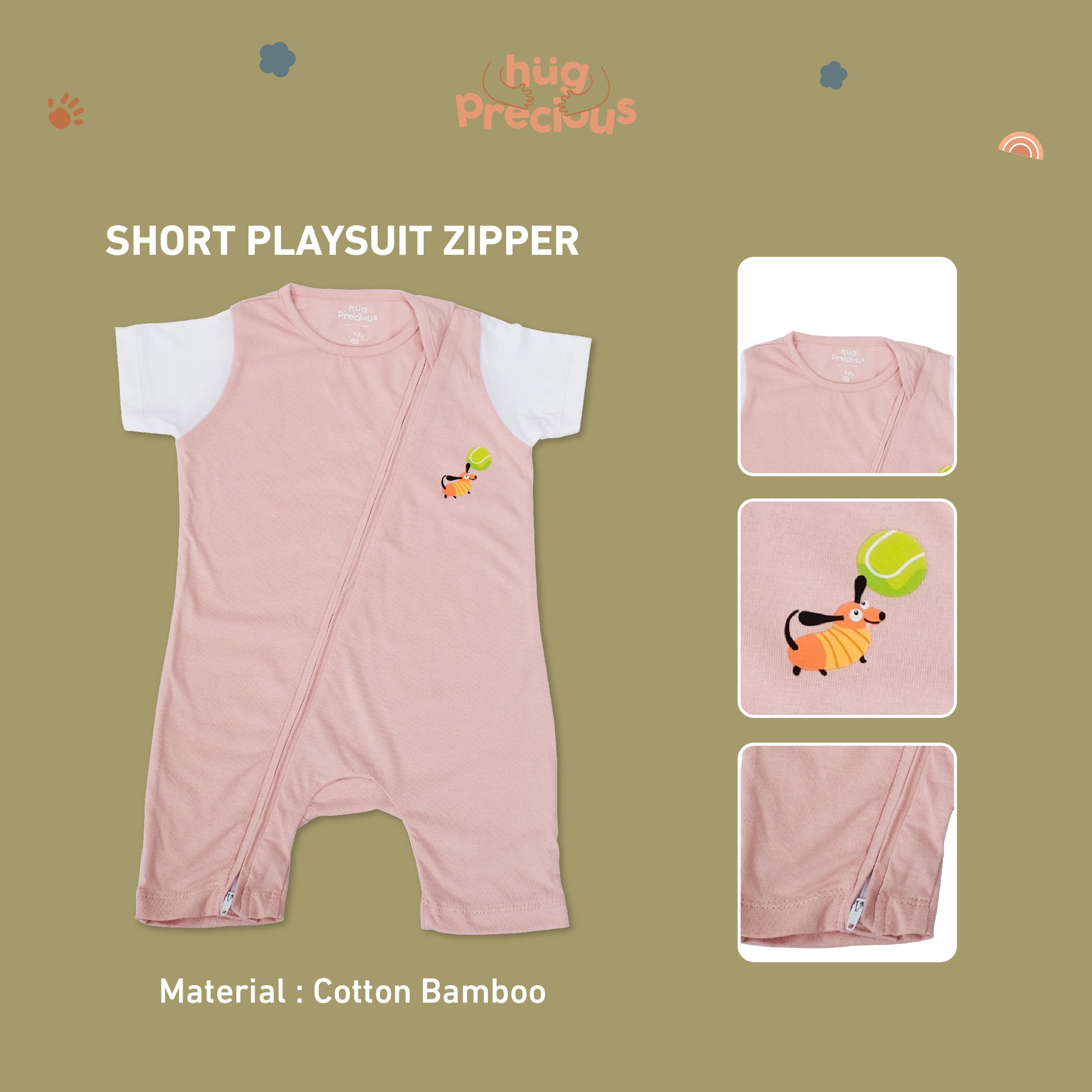 Short Playsuit Zipper PENNY THE TECKLE Bamboo