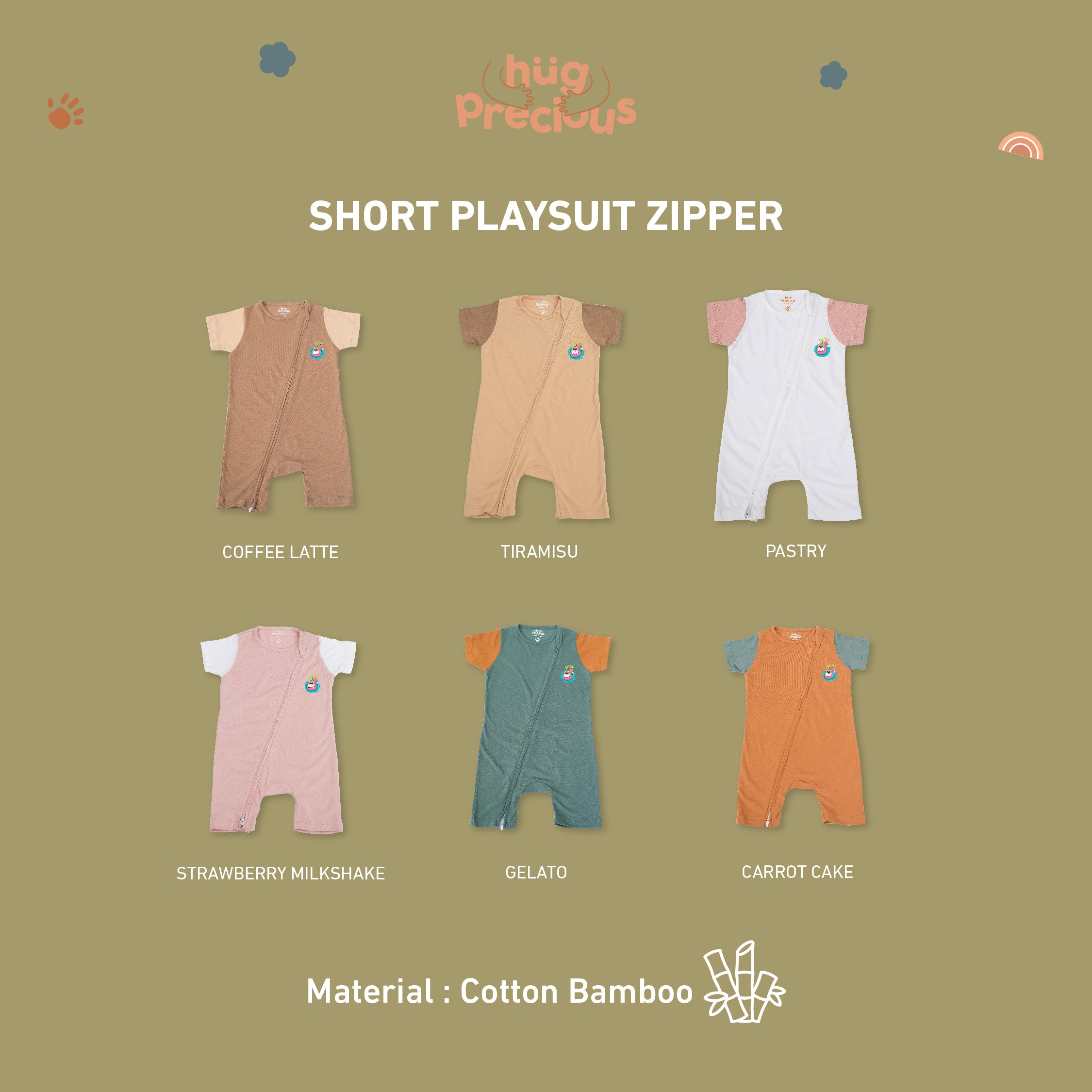 Short Playsuit Zipper SUMMER DOGGO Bamboo