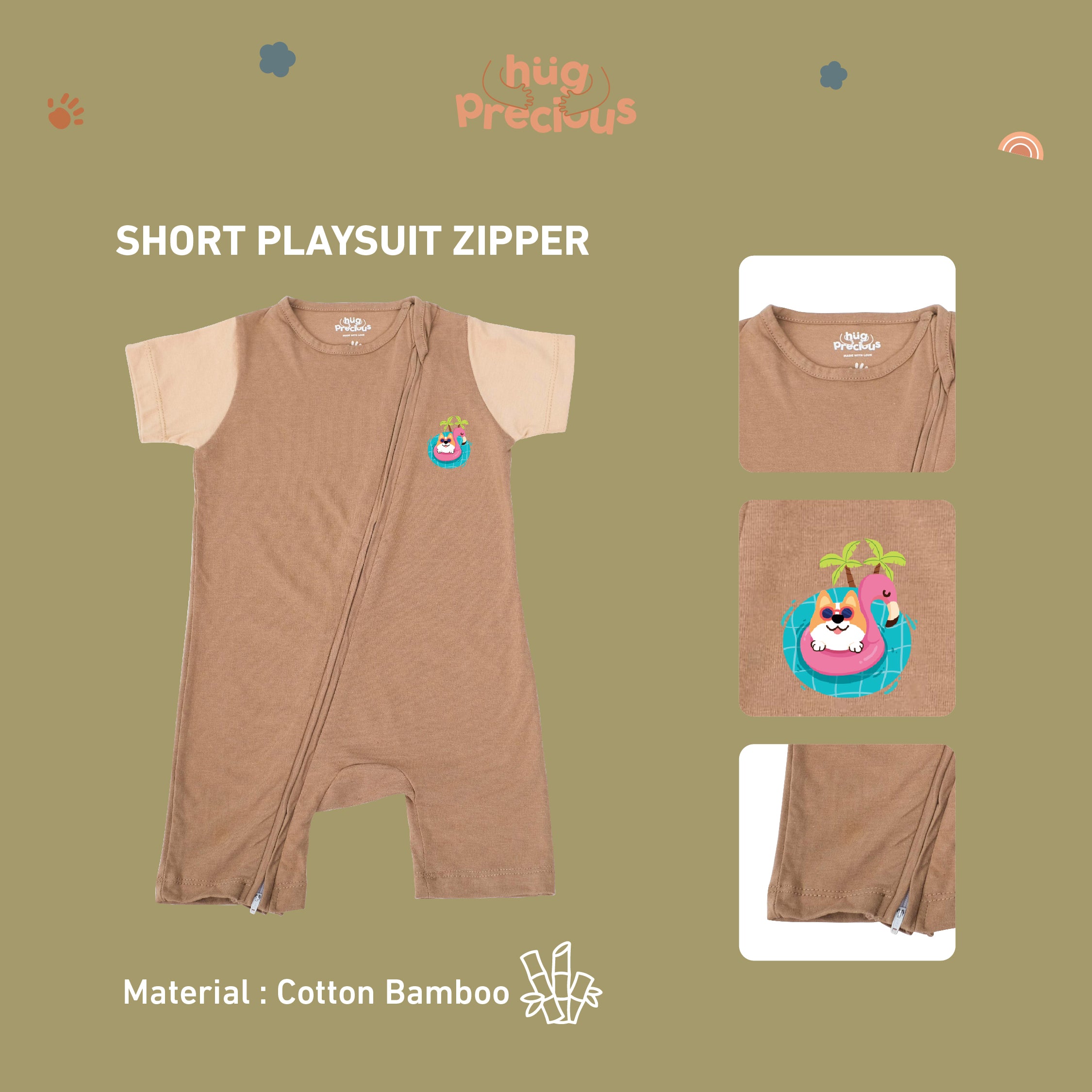 Short Playsuit Zipper SUMMER DOGGO Bamboo