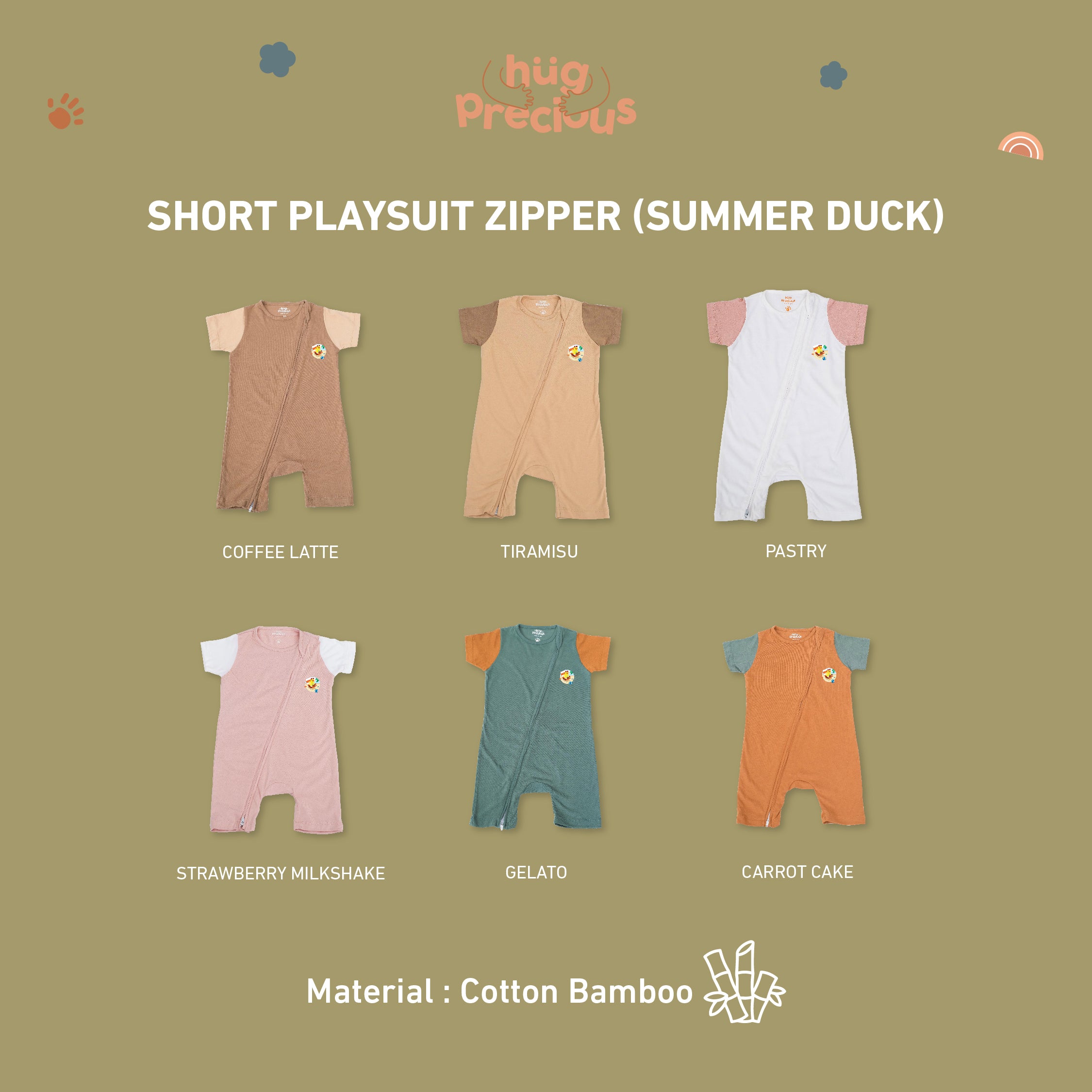 Short Playsuit Zipper SUMMER DUCK Bamboo