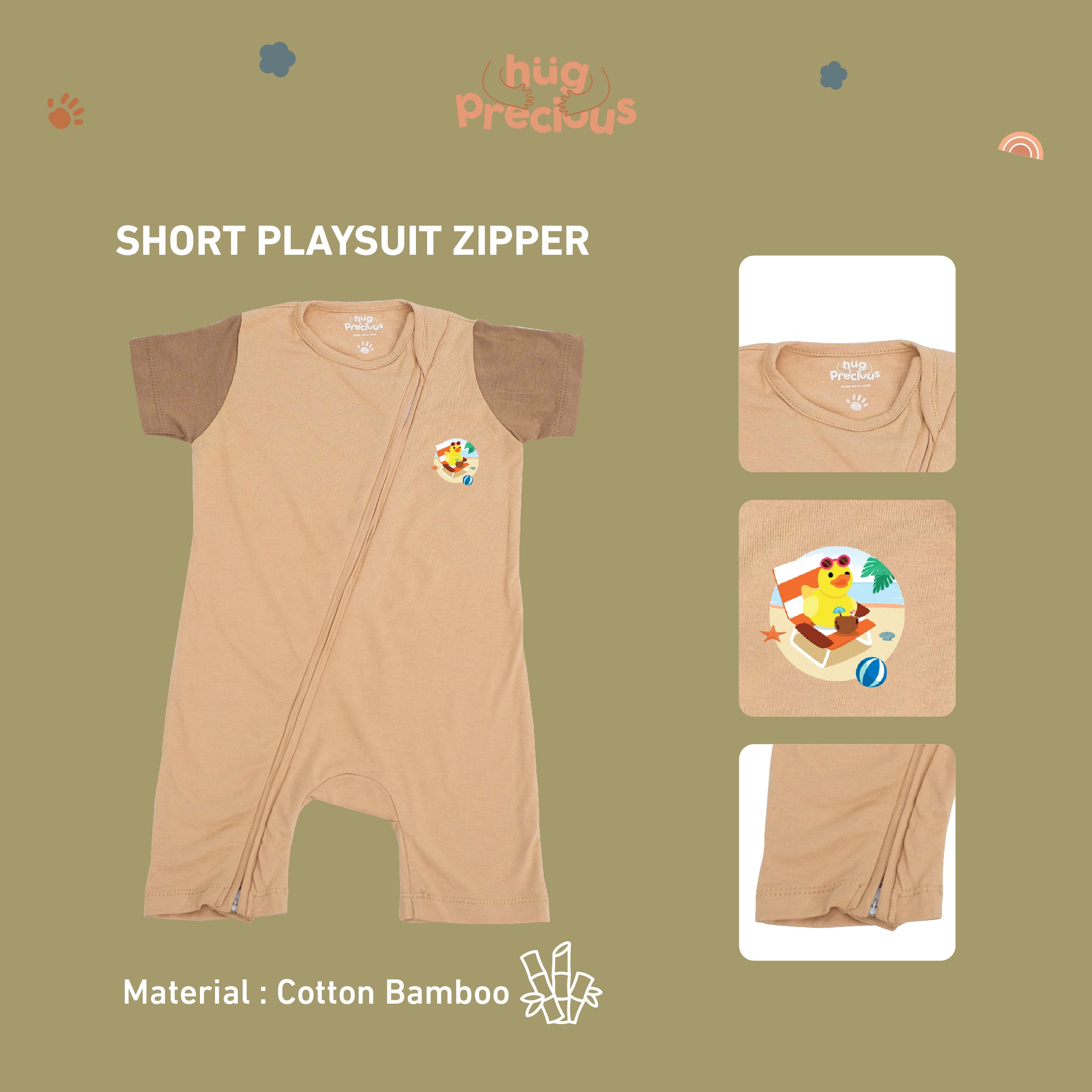 Short Playsuit Zipper SUMMER DUCK Bamboo