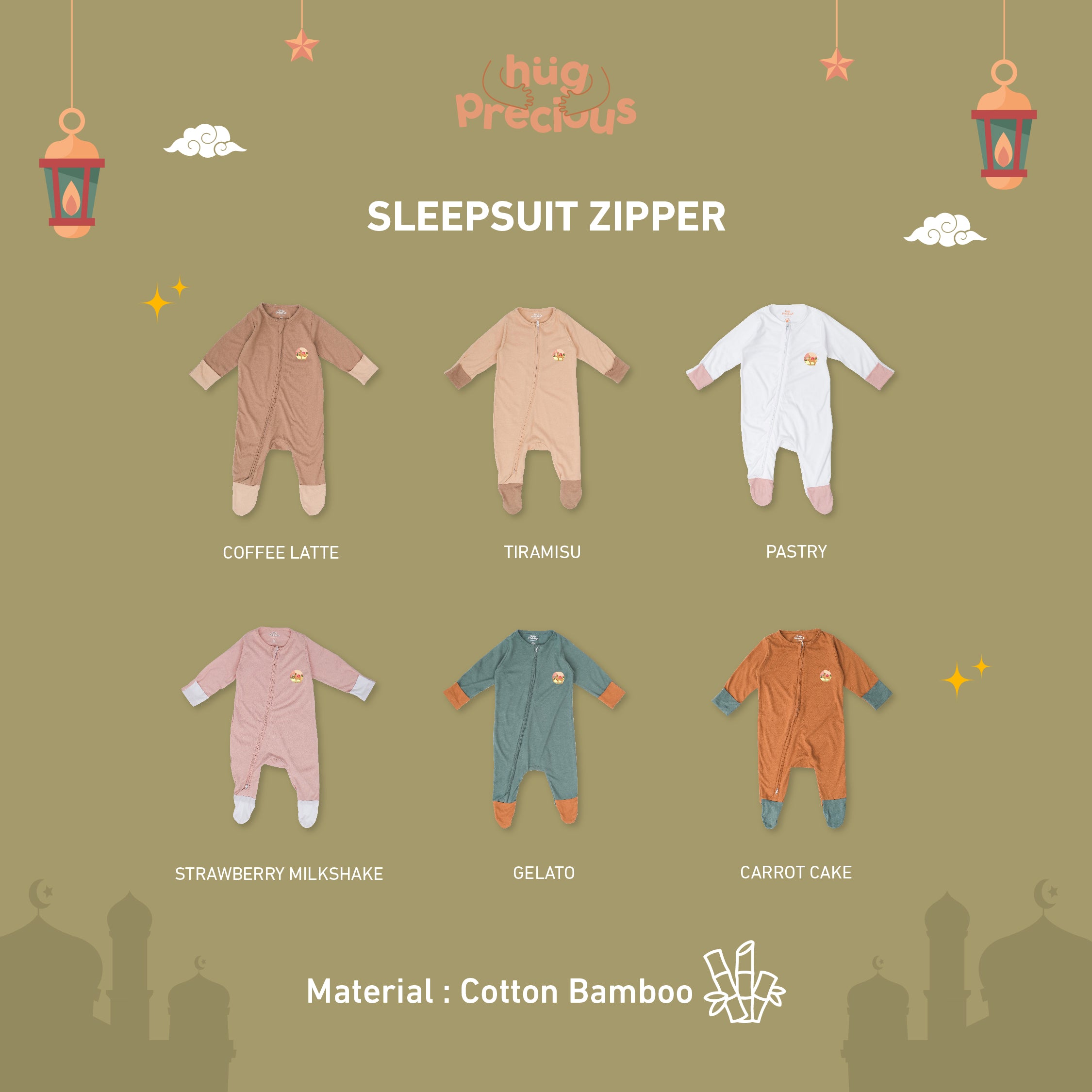 Sleepsuit Zipper SAHARA THE CAMEL Bamboo