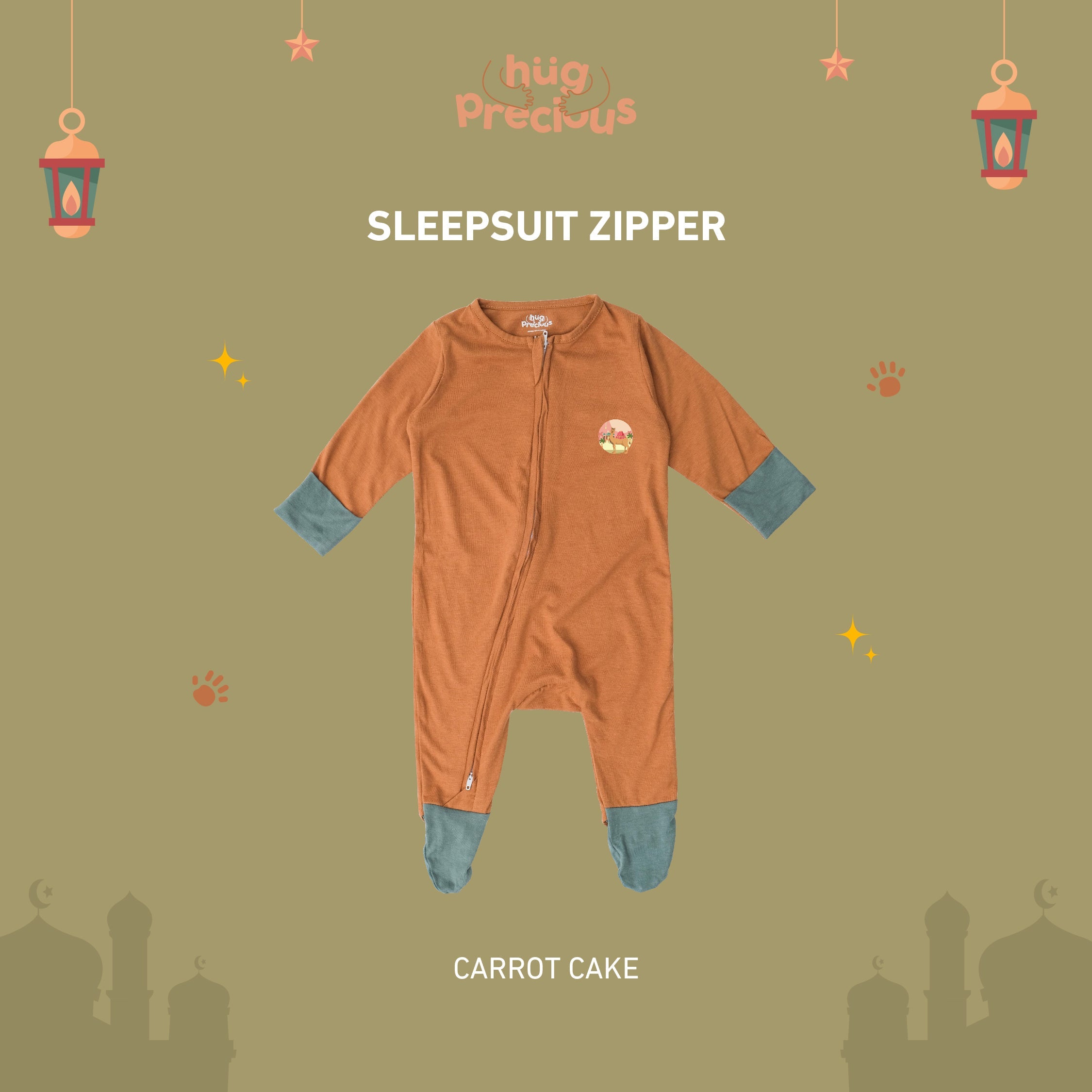 Sleepsuit Zipper SAHARA THE CAMEL Bamboo