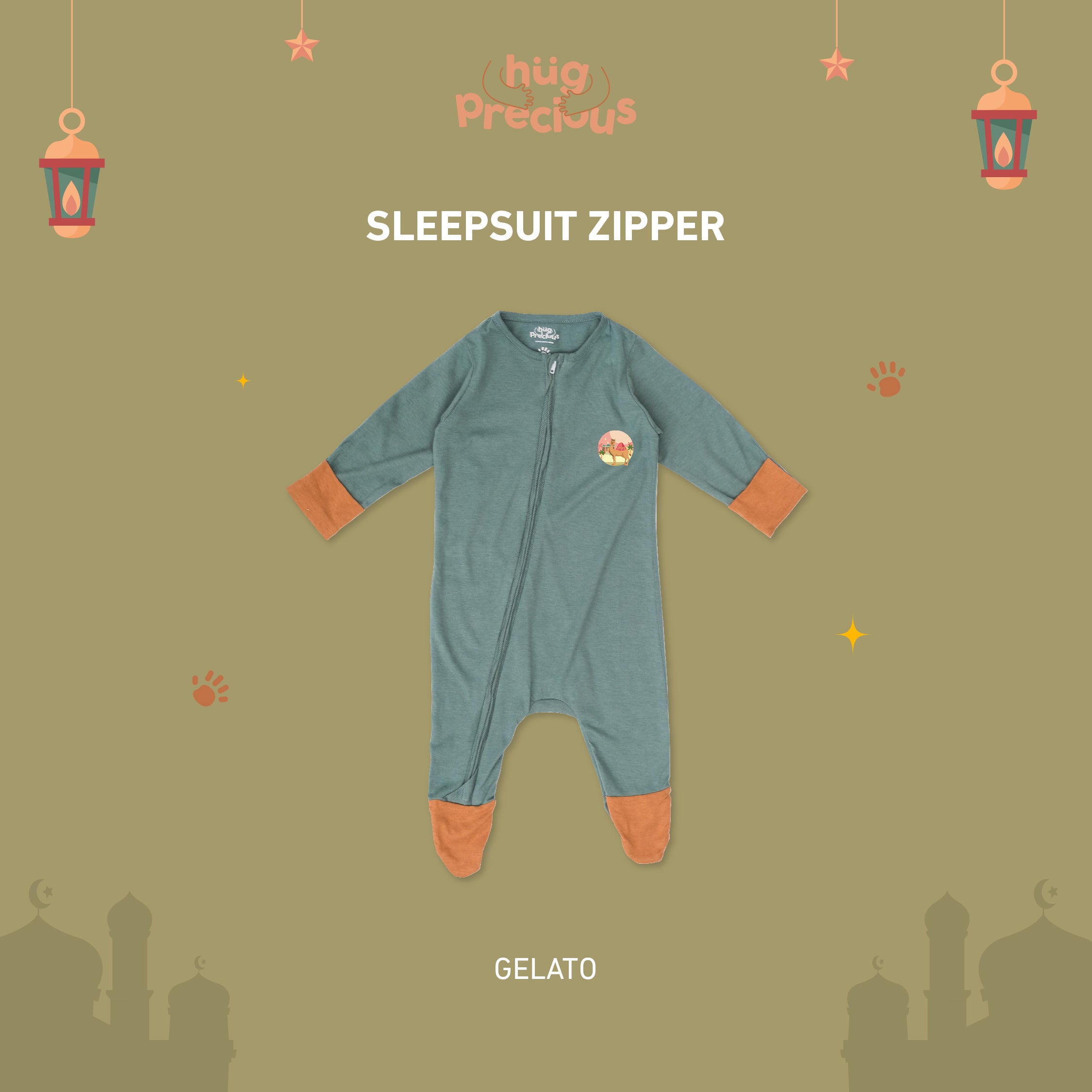 Sleepsuit Zipper SAHARA THE CAMEL Bamboo