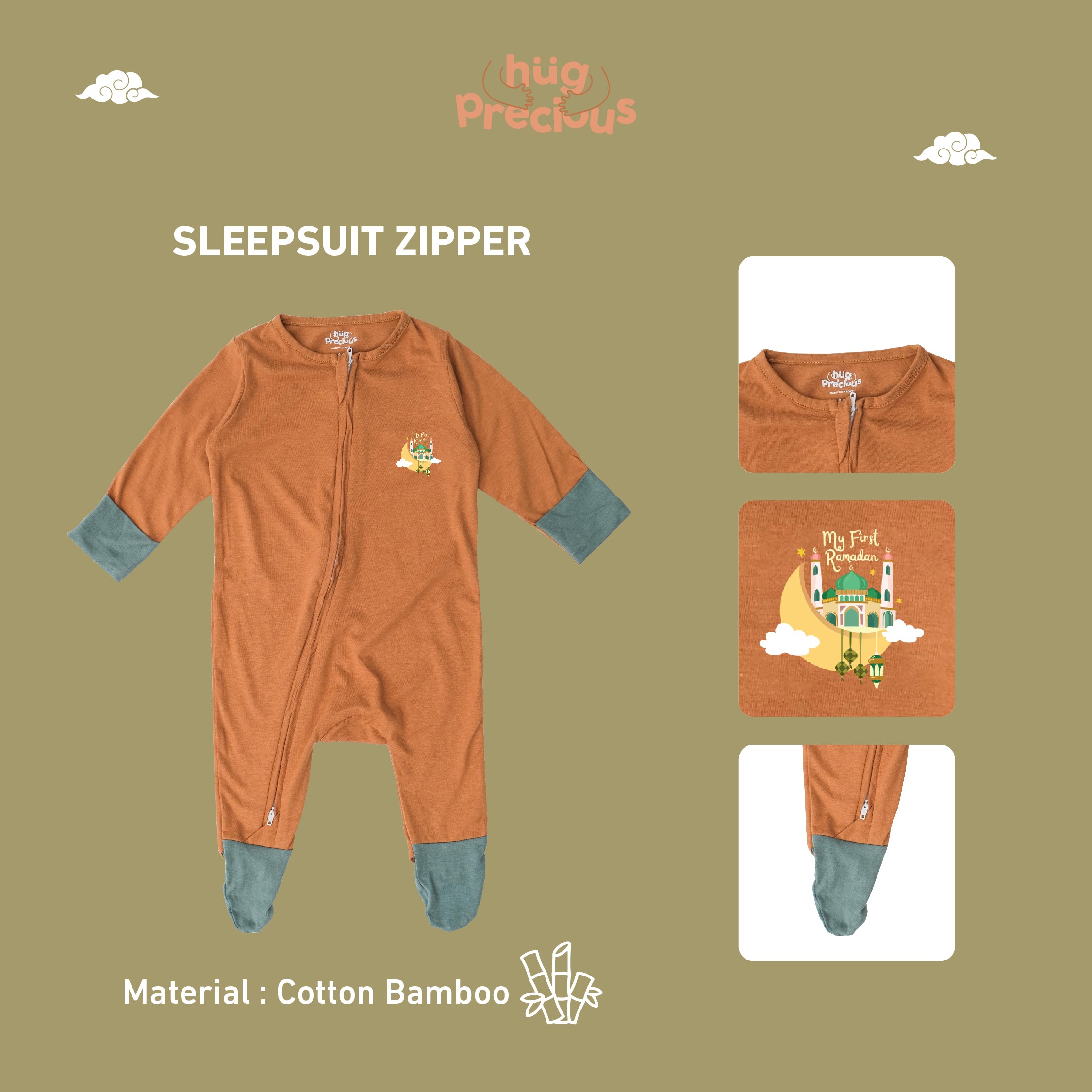 Sleepsuit Zipper MY FIRST RAMADHAN Bamboo