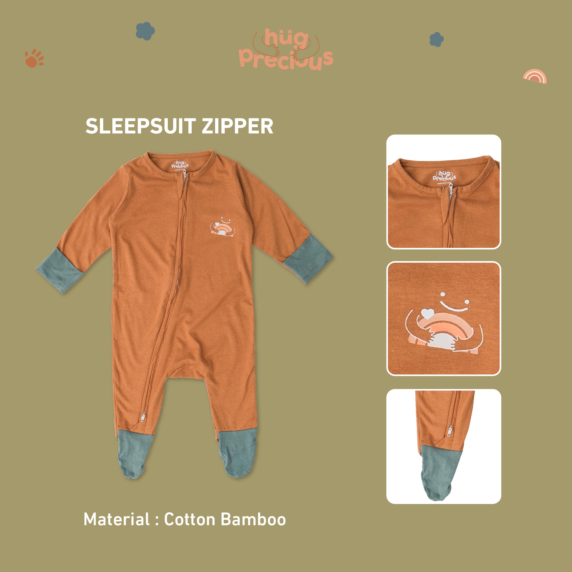 Sleepsuit Zipper CLOUD Bamboo