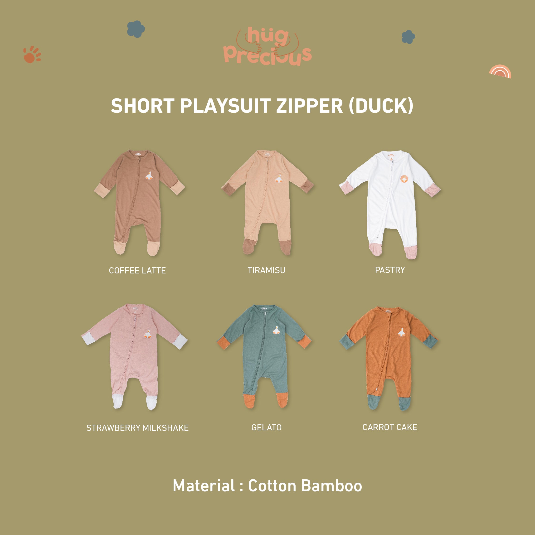 Sleepsuit Zipper MONTY THE DUCK Bamboo