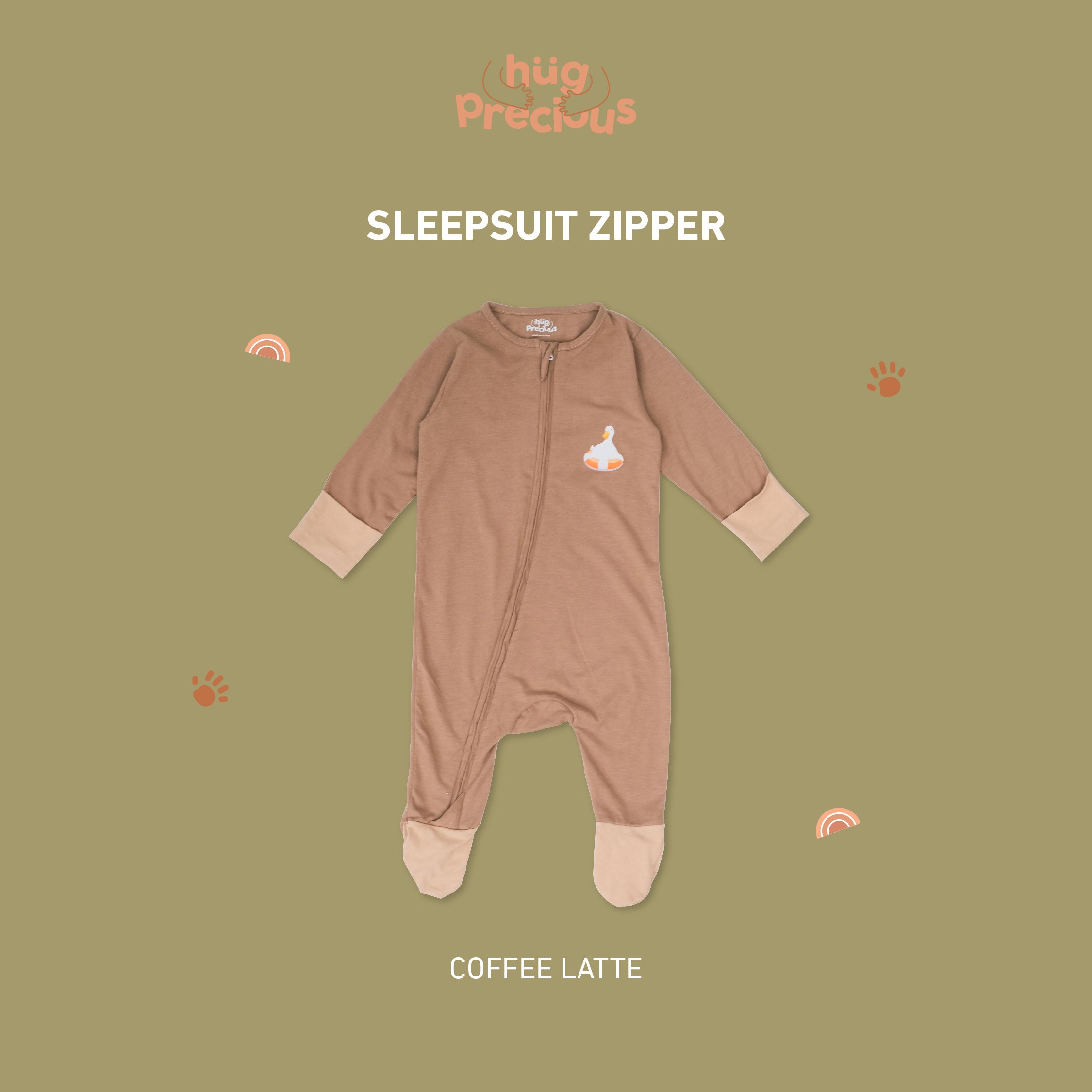 Sleepsuit Zipper MONTY THE DUCK Bamboo