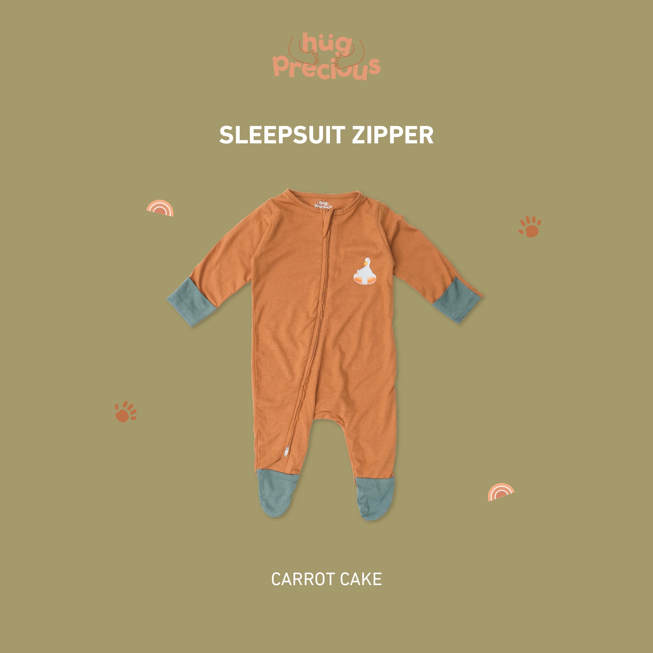 Sleepsuit Zipper MONTY THE DUCK Bamboo